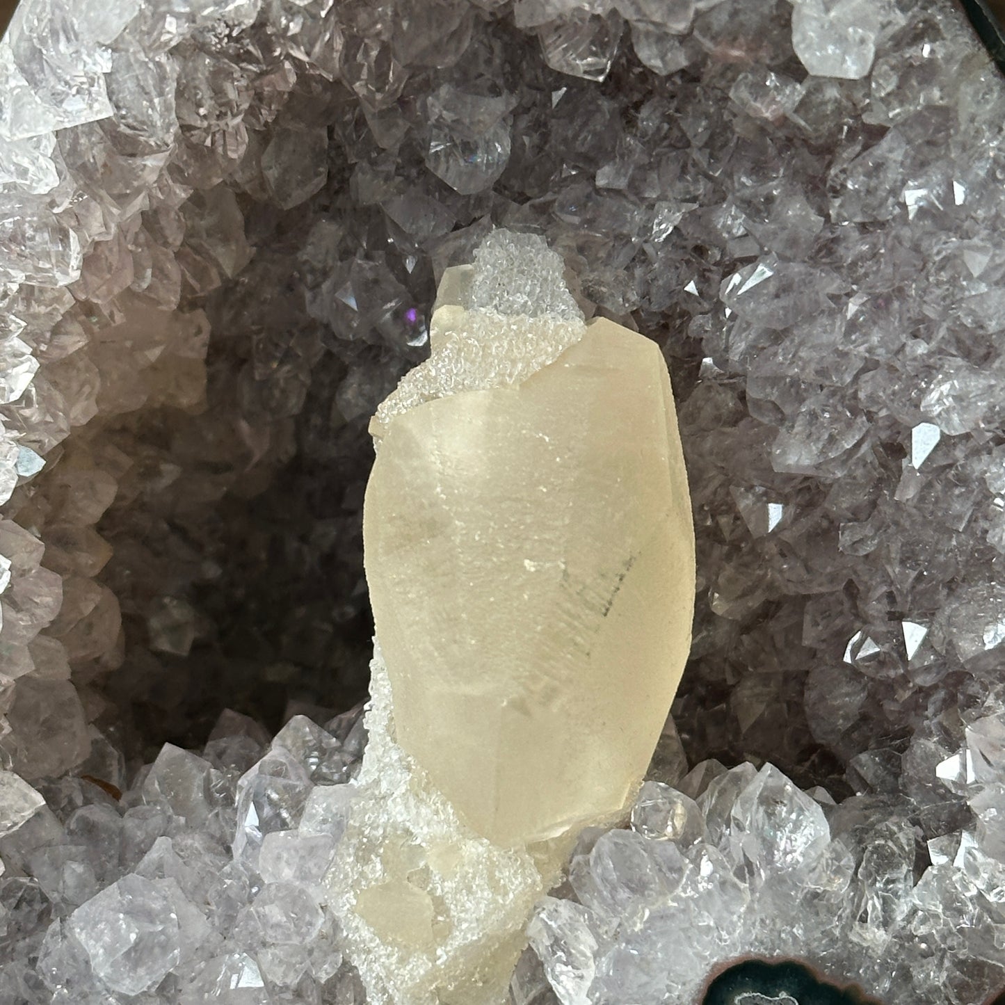 Natural Brazilian Amethyst with Calcite | Amethyst Calcite Crystal Specimen