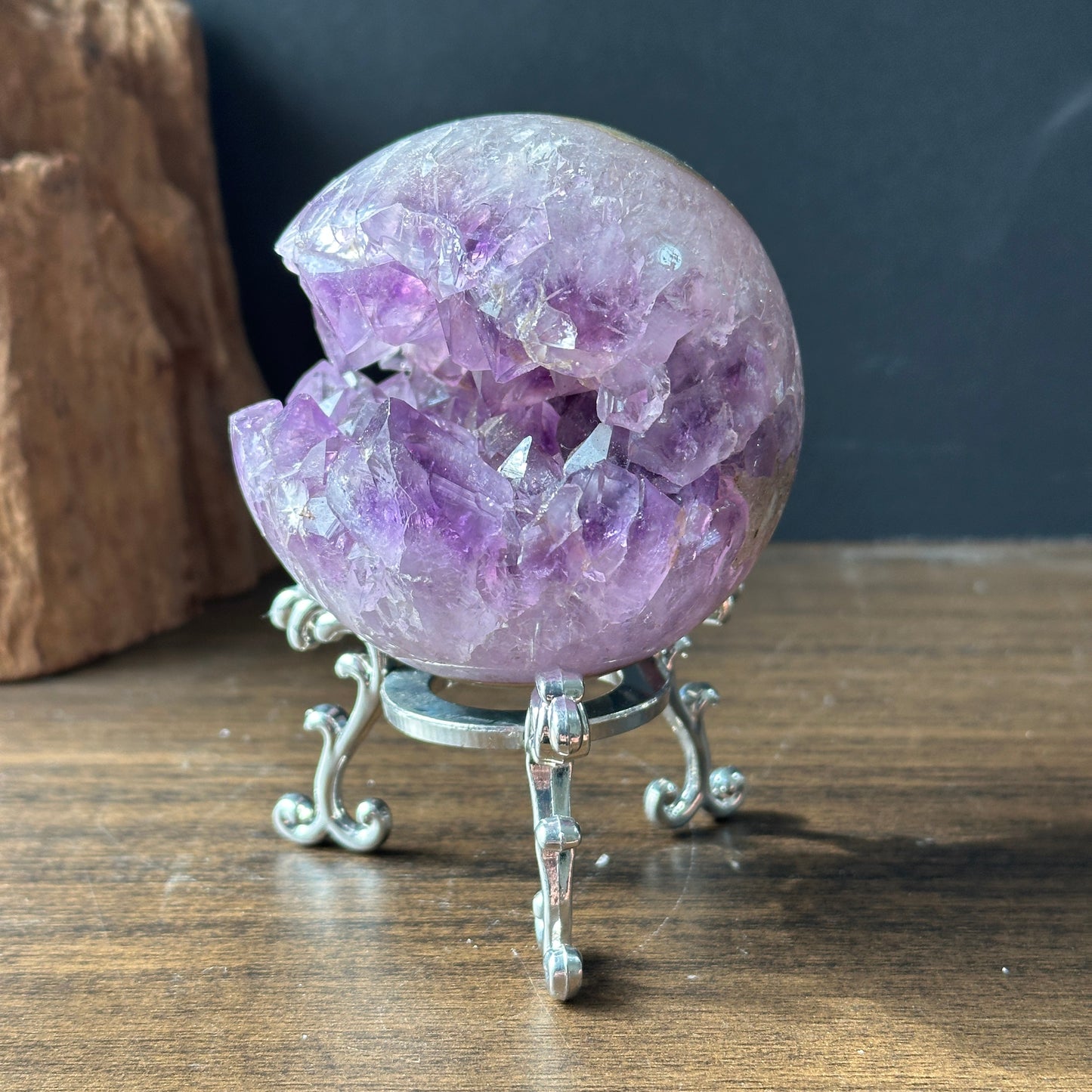 Natural Brazilian Amethyst Geode | Open Mouth Crystal Cluster for Home Decor