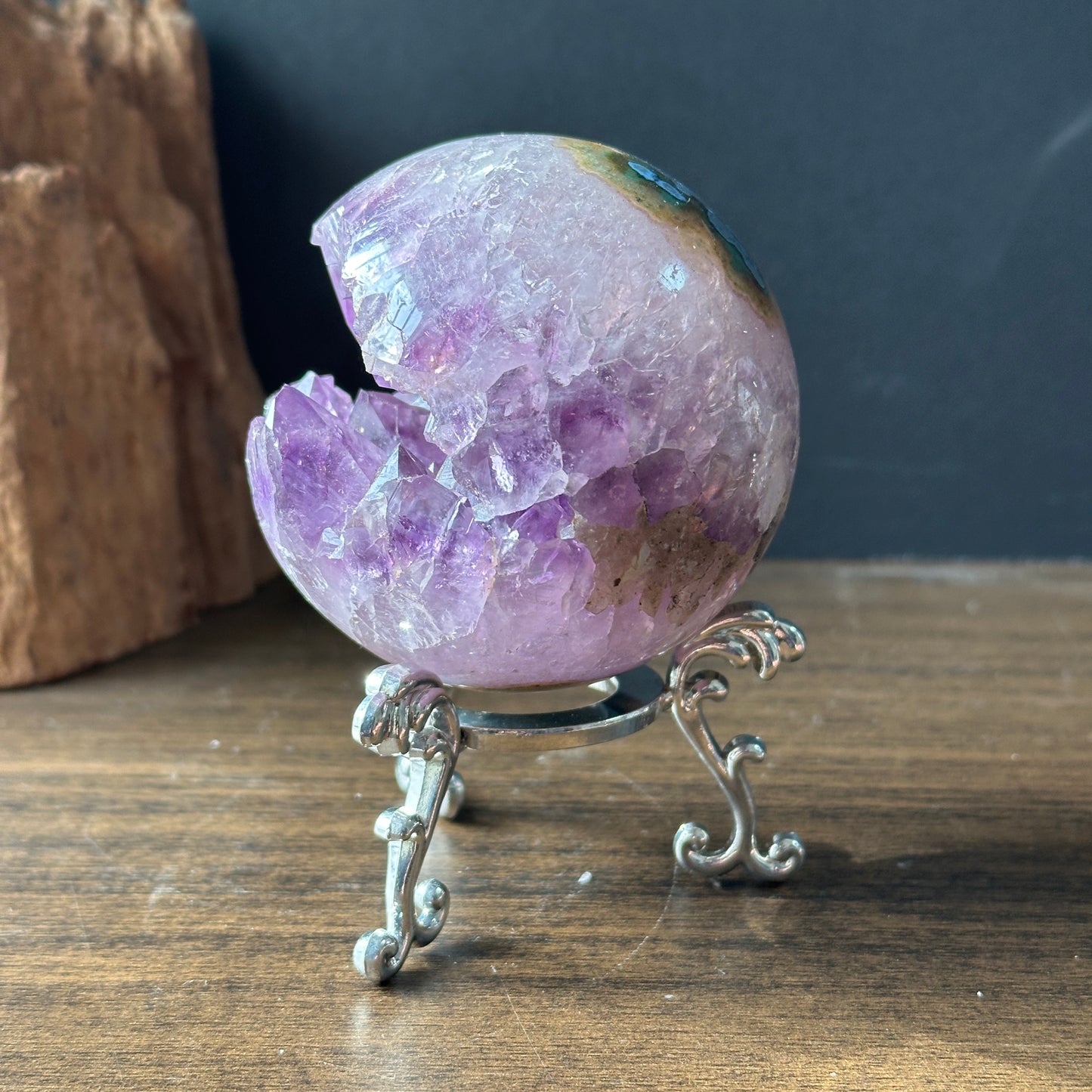 Natural Brazilian Amethyst Geode | Open Mouth Crystal Cluster for Home Decor