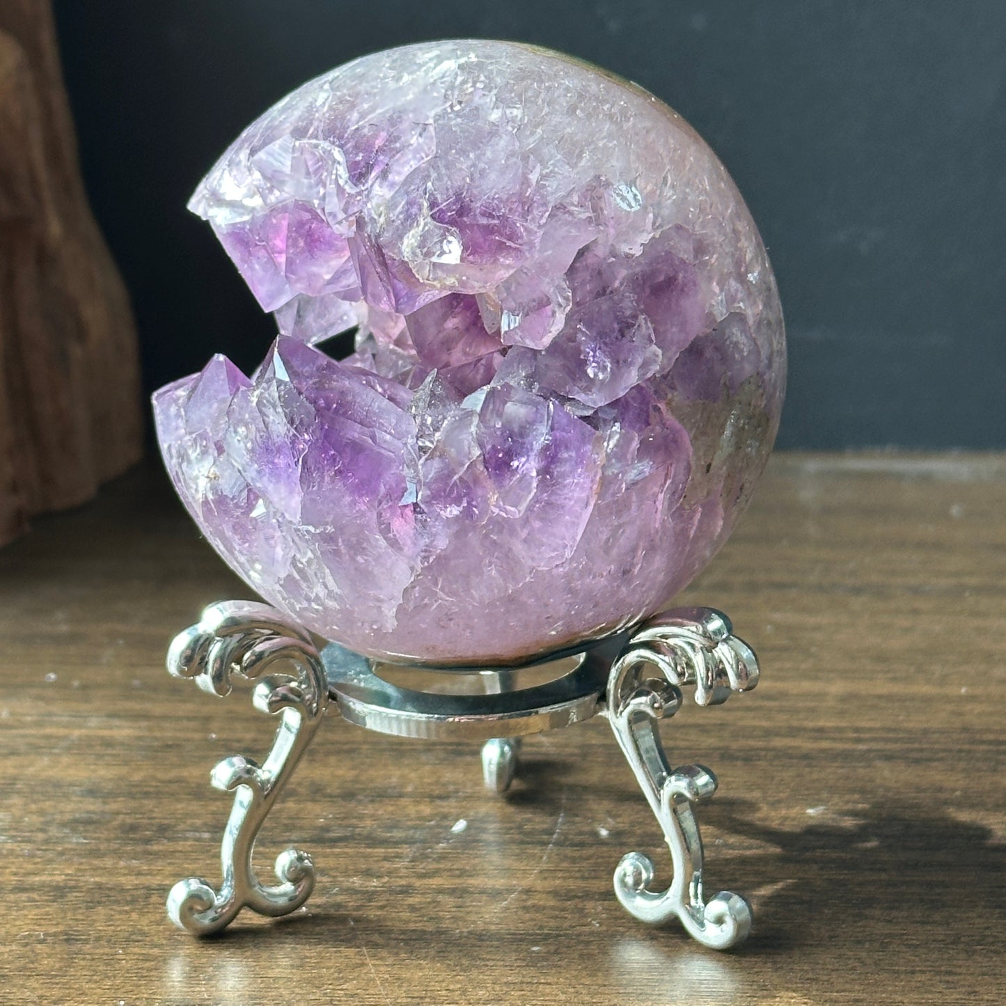 Natural Brazilian Amethyst Geode | Open Mouth Crystal Cluster for Home Decor