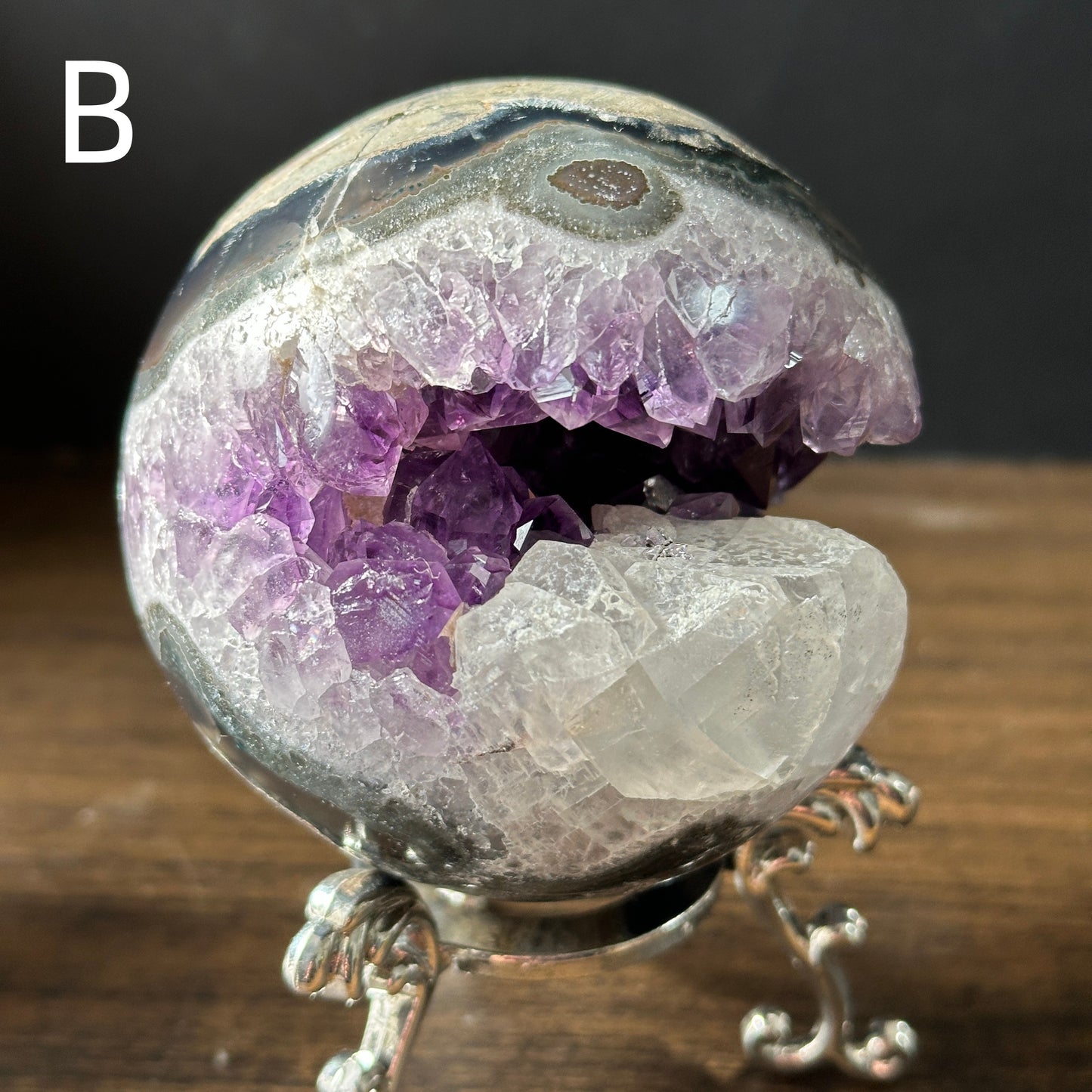 Natural Brazilian Amethyst Geode | Open Mouth Crystal Cluster for Home Decor