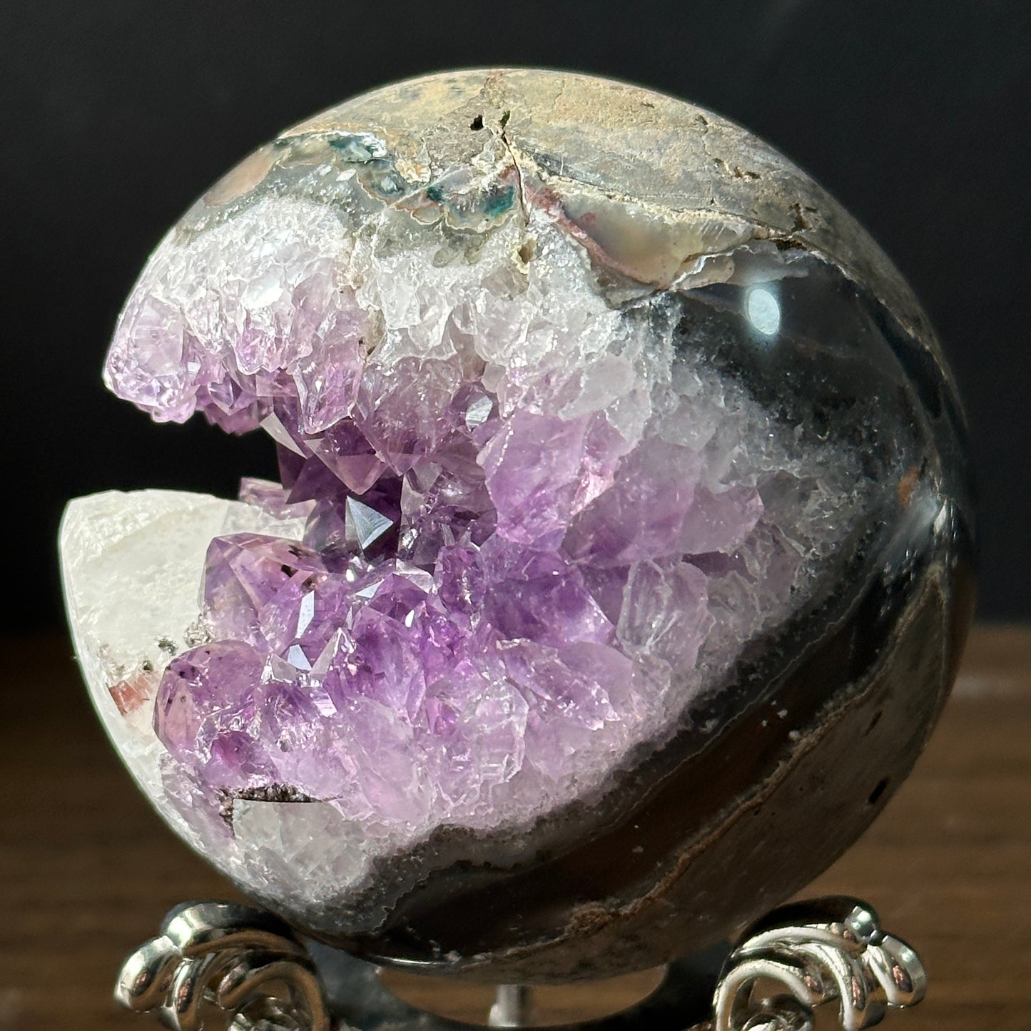 Natural Brazilian Amethyst Geode | Open Mouth Crystal Cluster for Home Decor