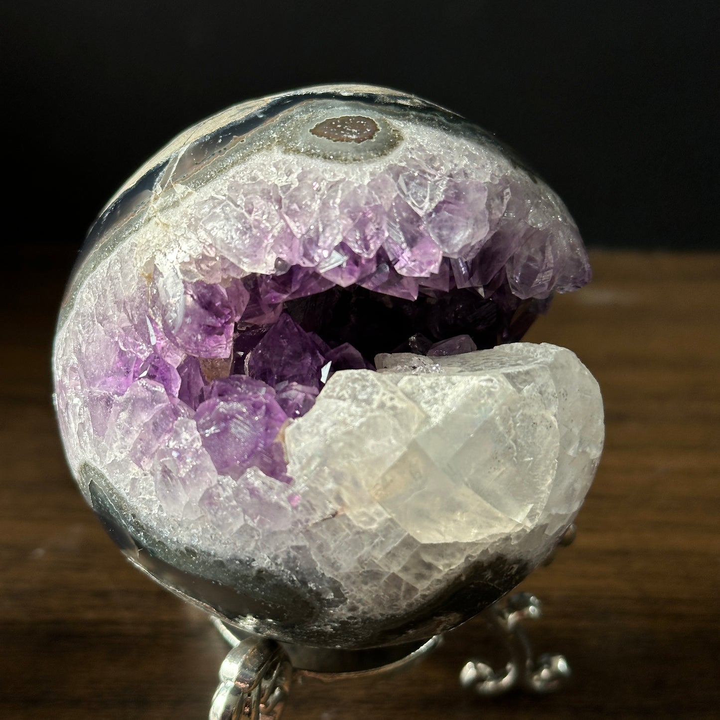 Natural Brazilian Amethyst Geode | Open Mouth Crystal Cluster for Home Decor