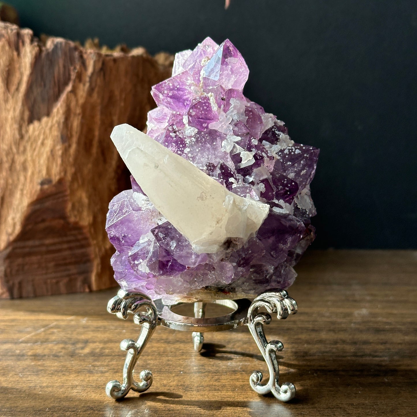 Uruguay Amethyst with Calcite Natural Specimen