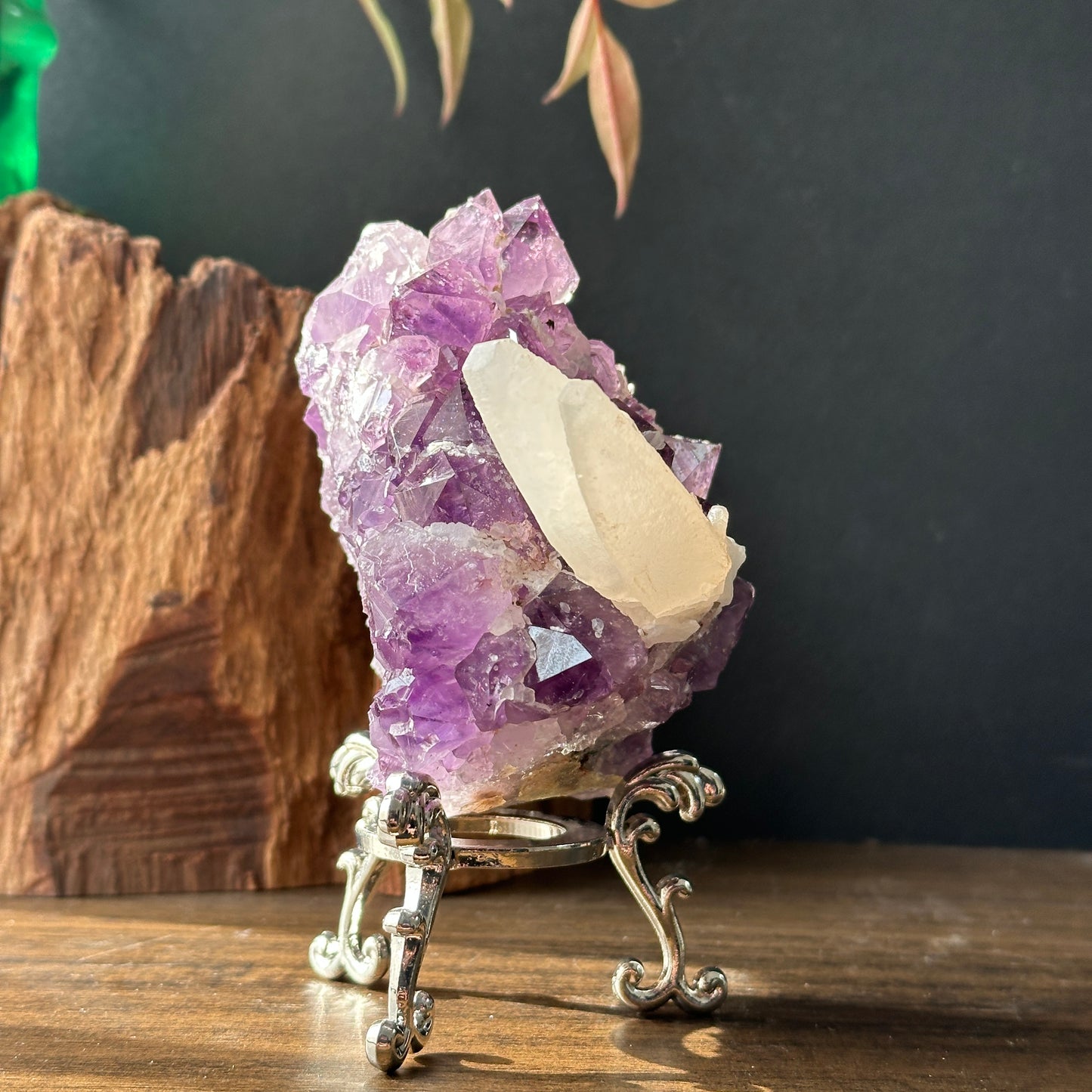 Uruguay Amethyst with Calcite Natural Specimen