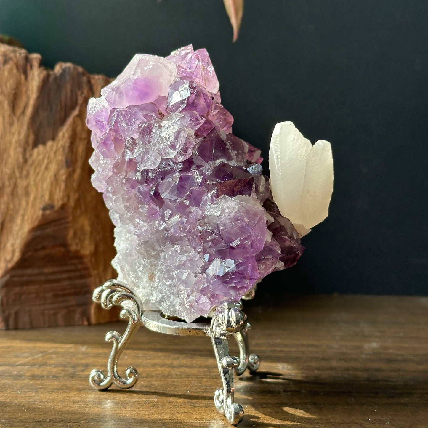 Uruguay Amethyst with Calcite Natural Specimen