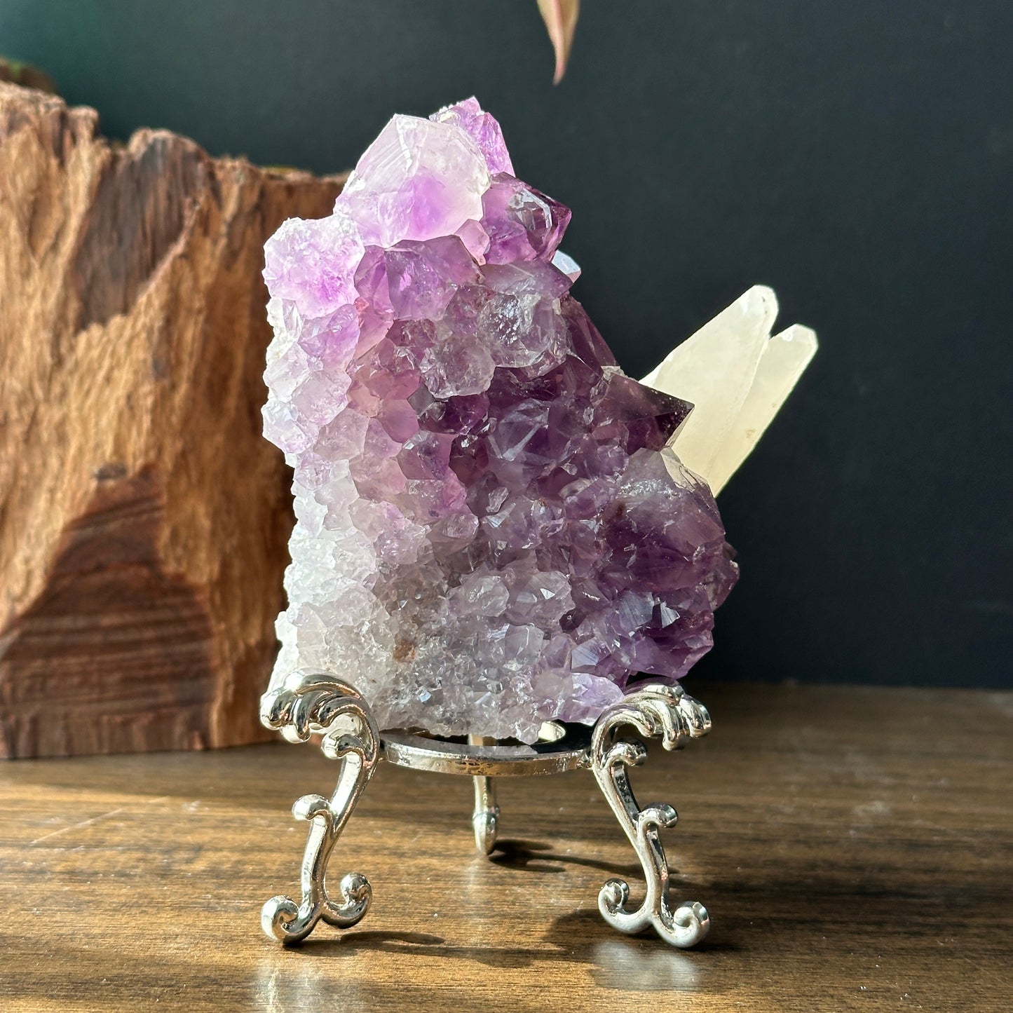 Uruguay Amethyst with Calcite Natural Specimen