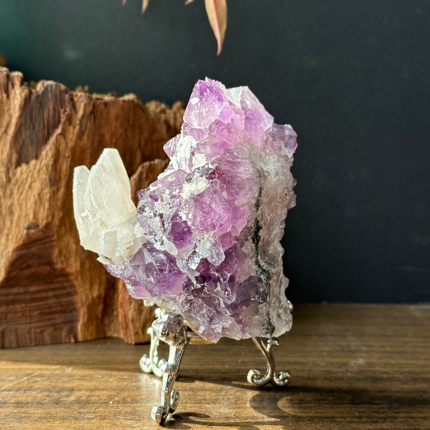 Uruguay Amethyst with Calcite Natural Specimen