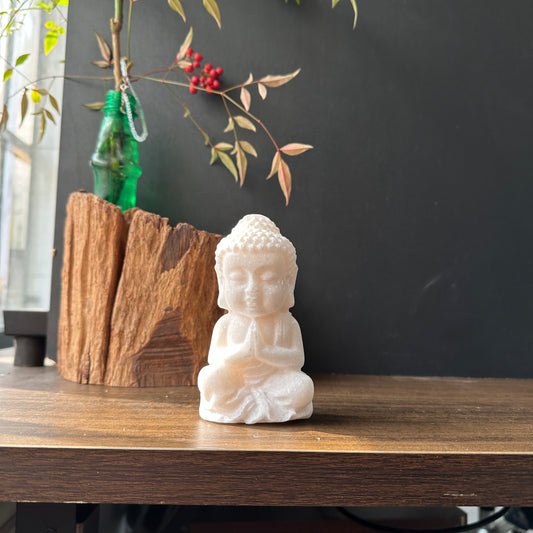 Natural Hetian White Jade Buddha Carving