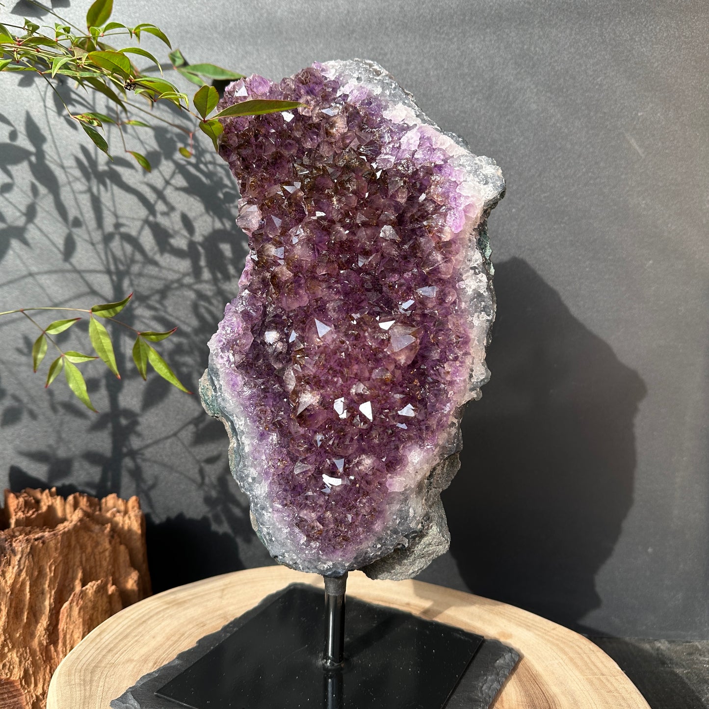 Uruguayan Amethyst Titanium Crystal Raw Stone Decor Object
