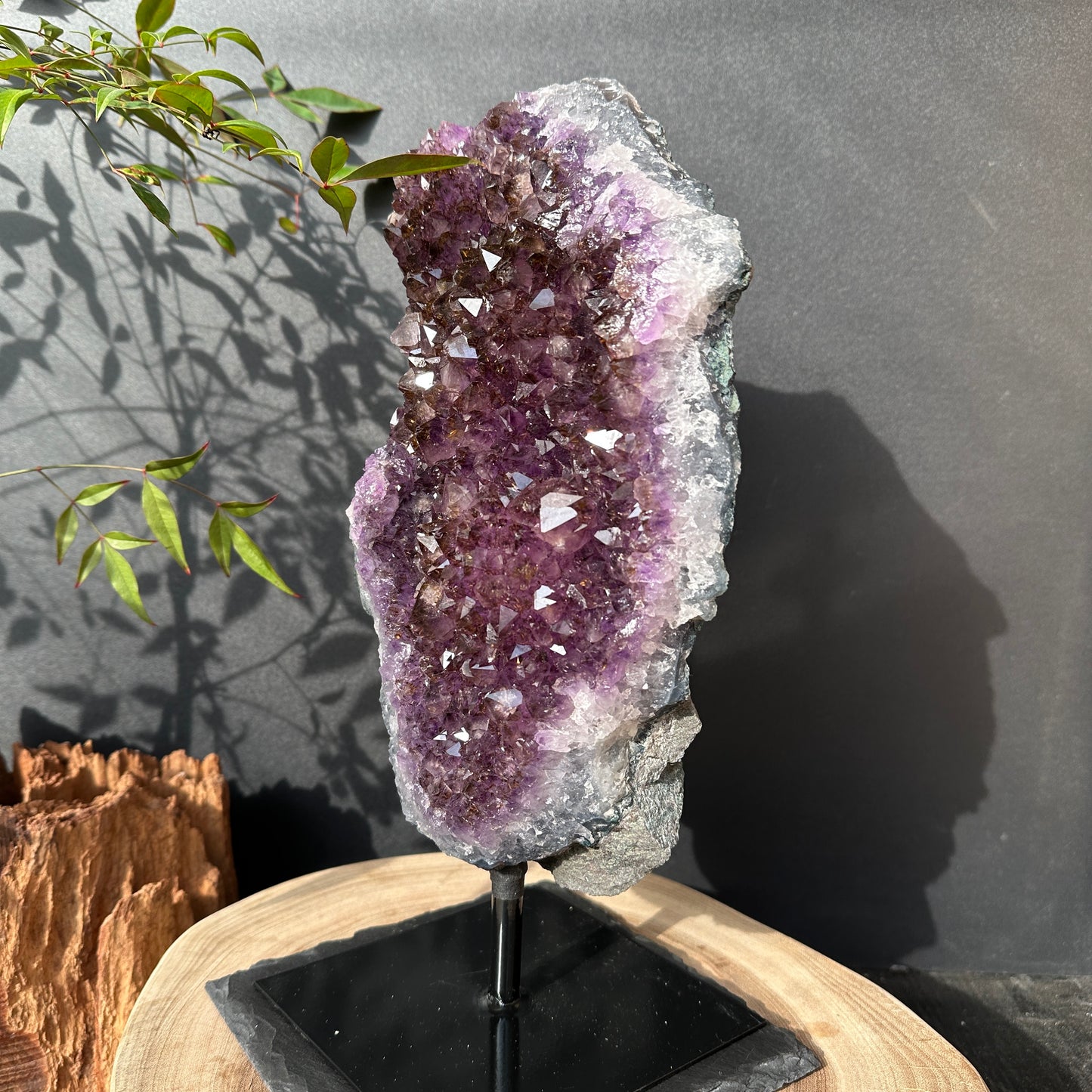 Uruguayan Amethyst Titanium Crystal Raw Stone Decor Object