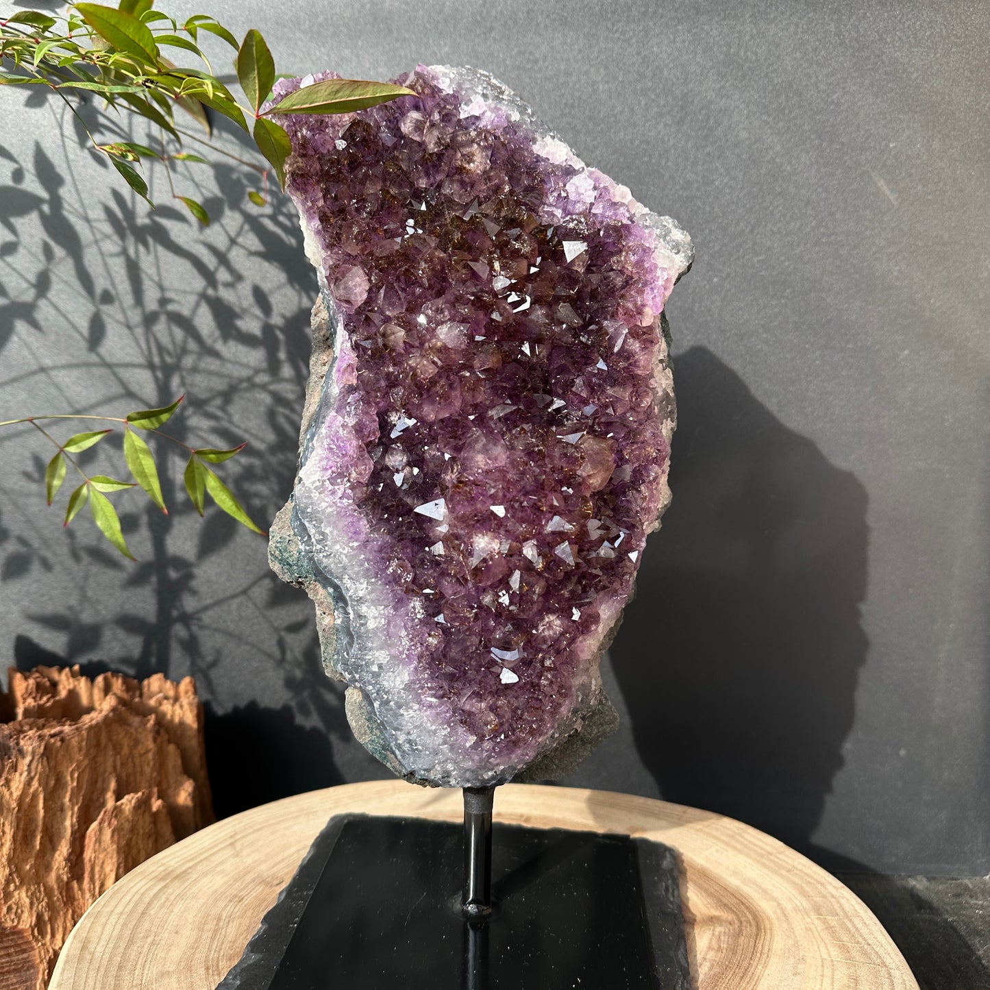 Uruguayan Amethyst Titanium Crystal Raw Stone Decor Object