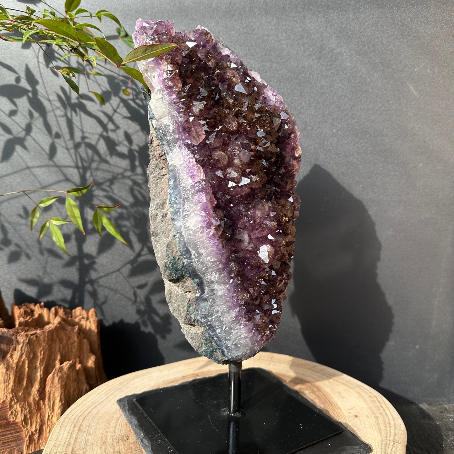 Uruguayan Amethyst Titanium Crystal Raw Stone Decor Object