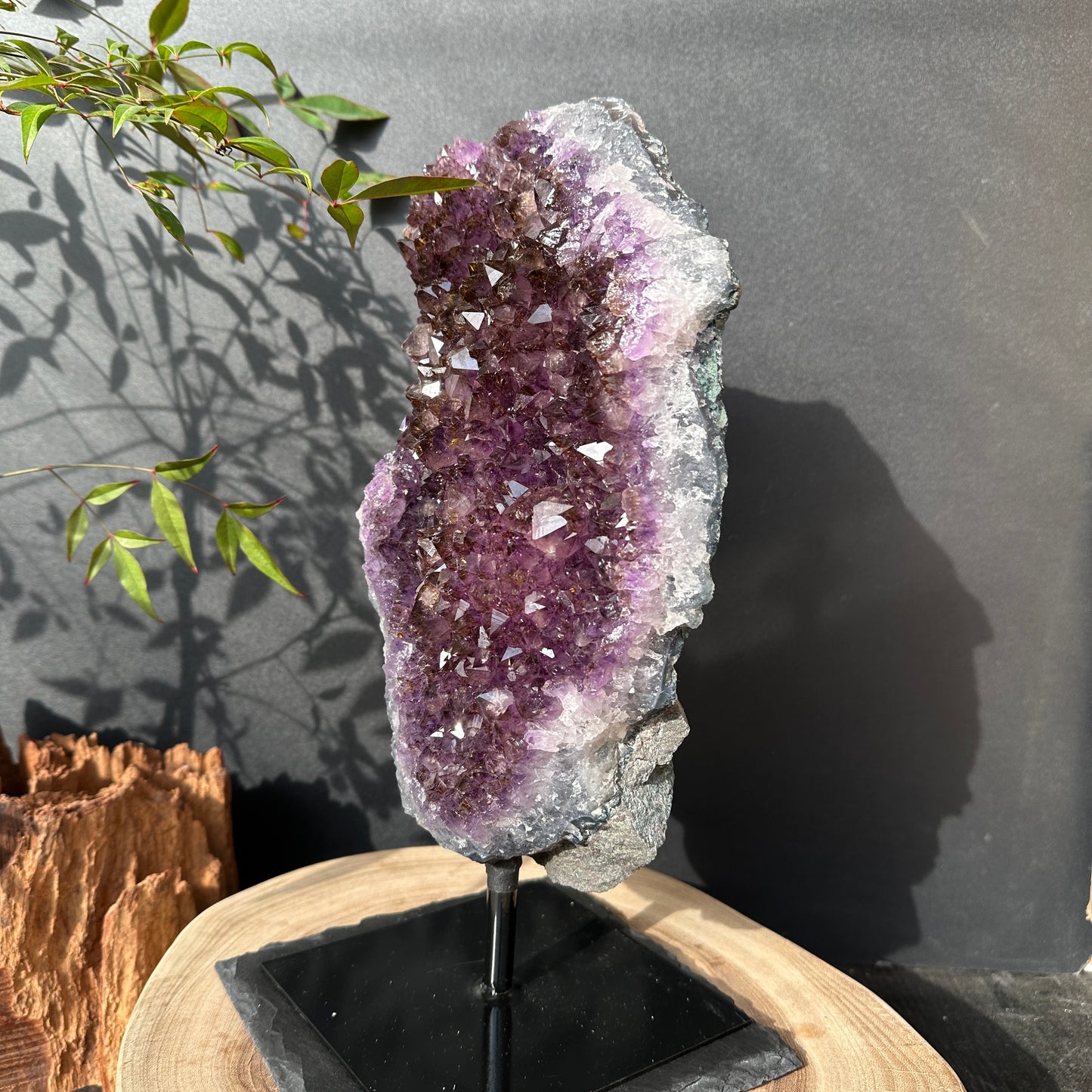 Uruguayan Amethyst Titanium Crystal Raw Stone Decor Object