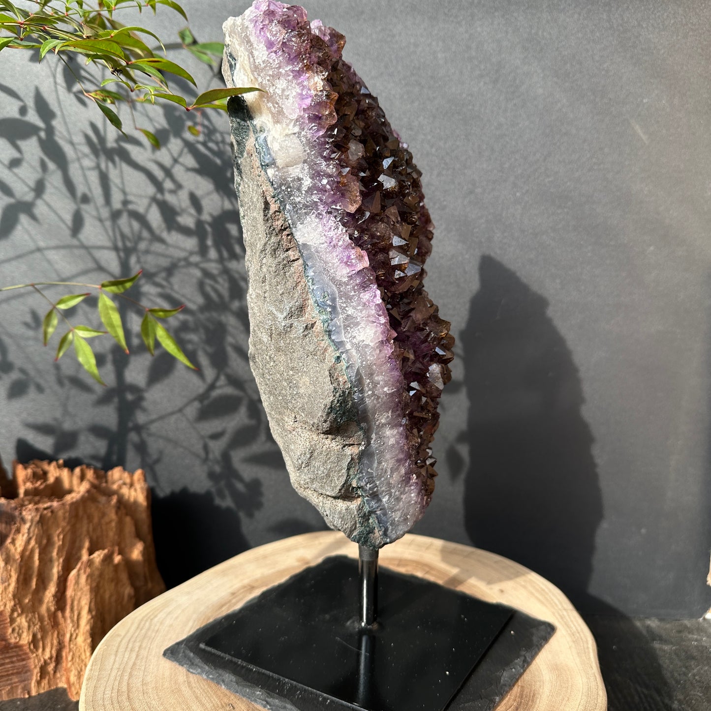 Uruguayan Amethyst Titanium Crystal Raw Stone Decor Object