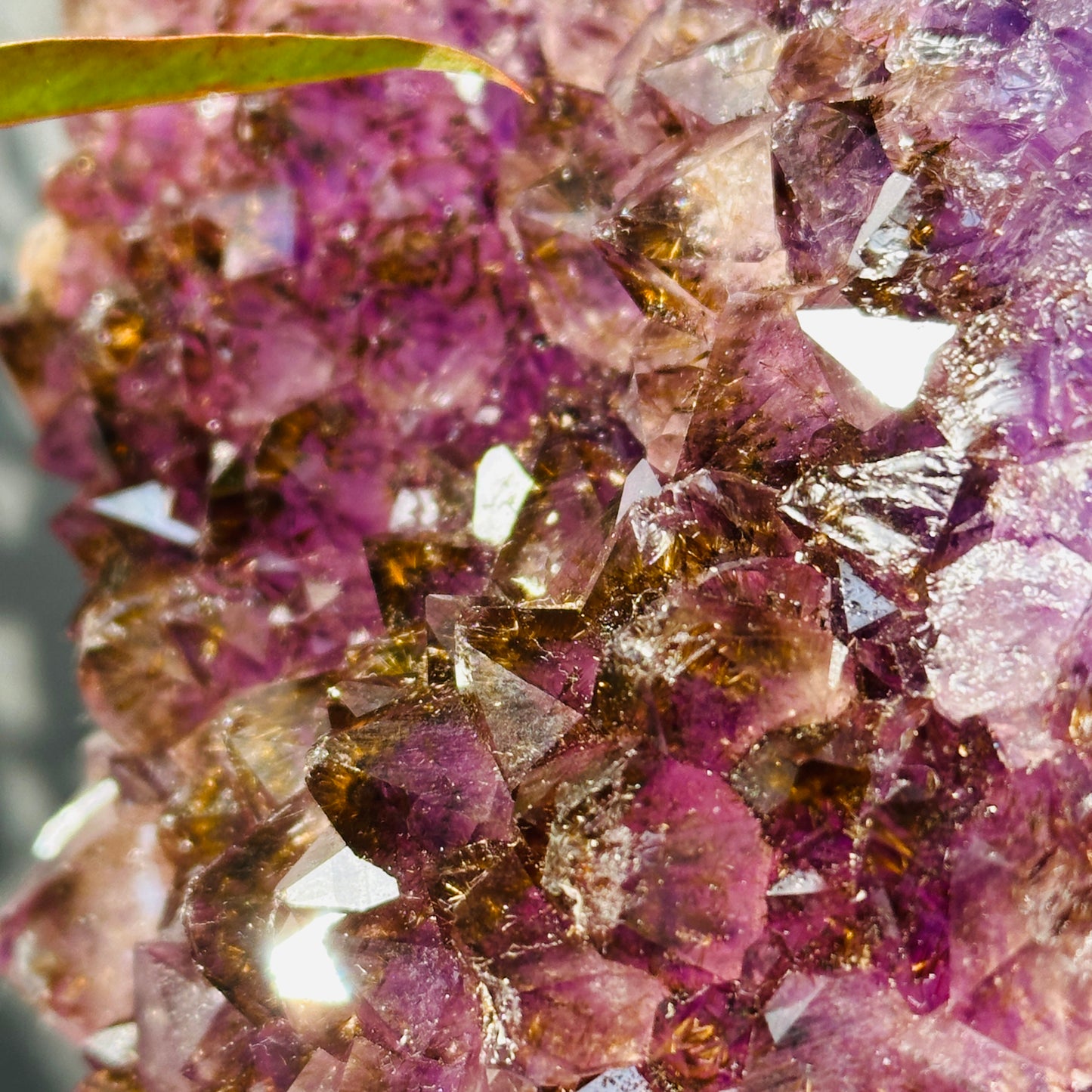 Uruguayan Amethyst Titanium Crystal Raw Stone Decor Object