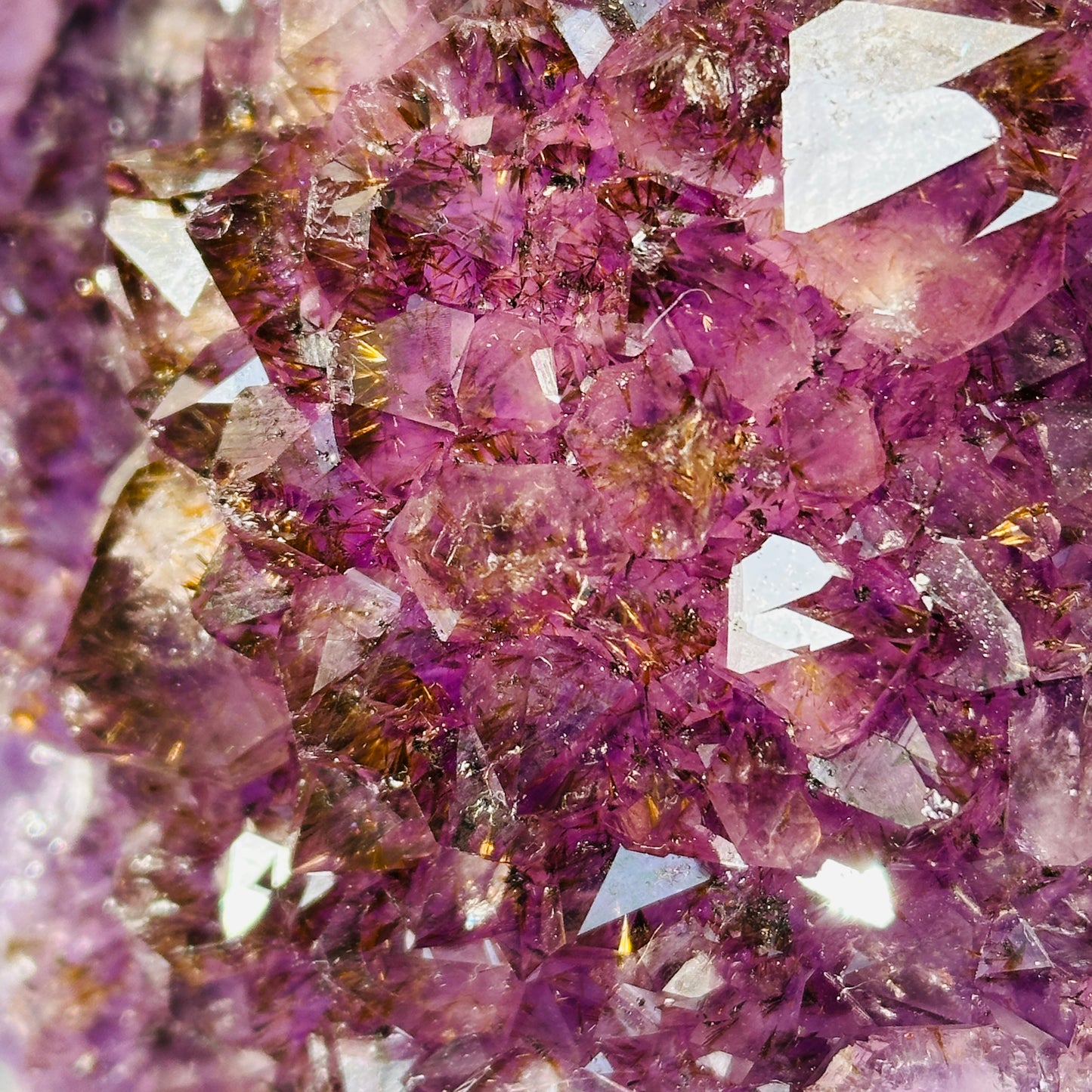 Uruguayan Amethyst Titanium Crystal Raw Stone Decor Object