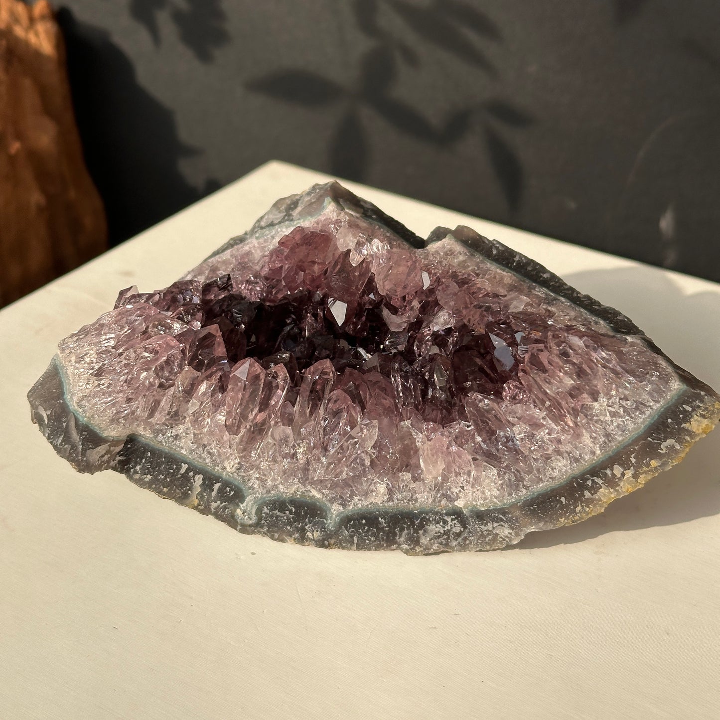 Natural Brazilian Amethyst Crystal Cluster Display Piece