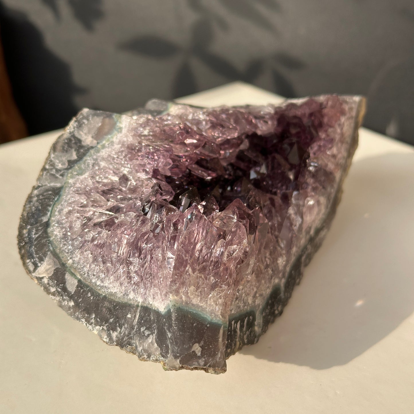 Natural Brazilian Amethyst Crystal Cluster Display Piece