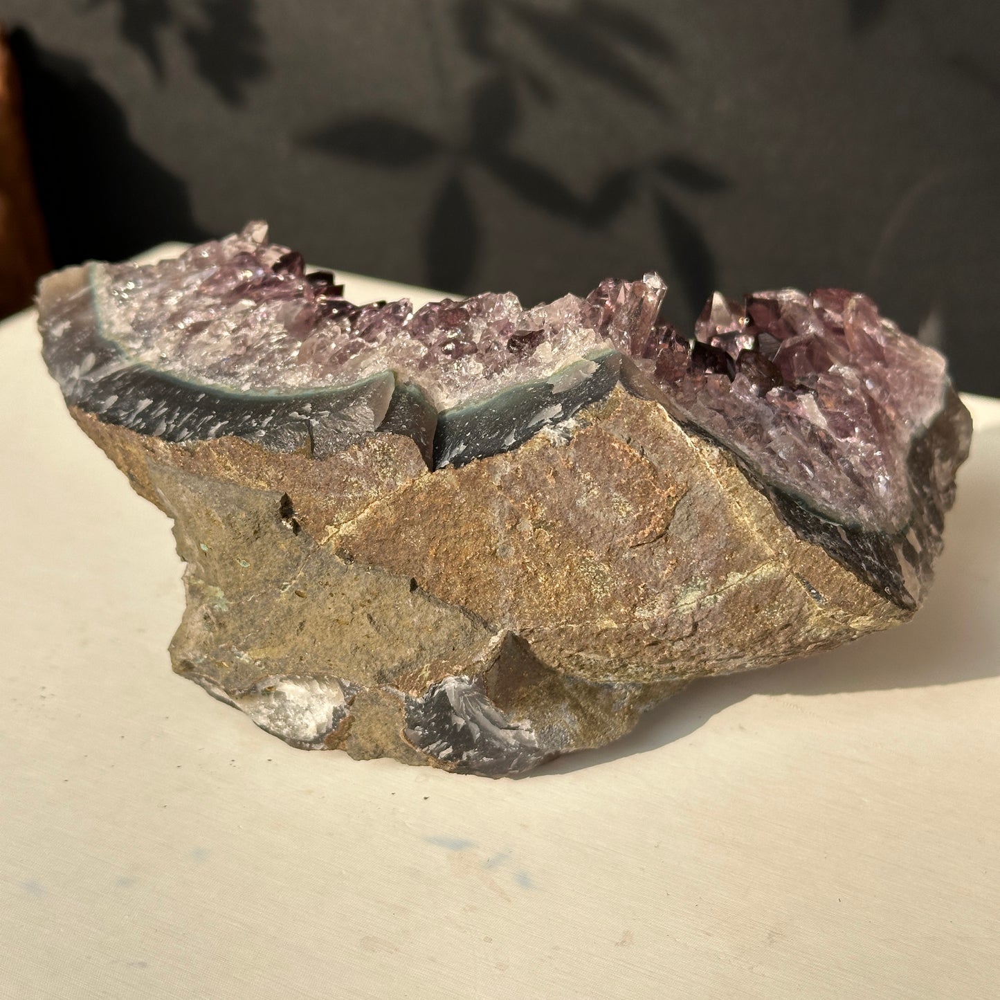 Natural Brazilian Amethyst Crystal Cluster Display Piece