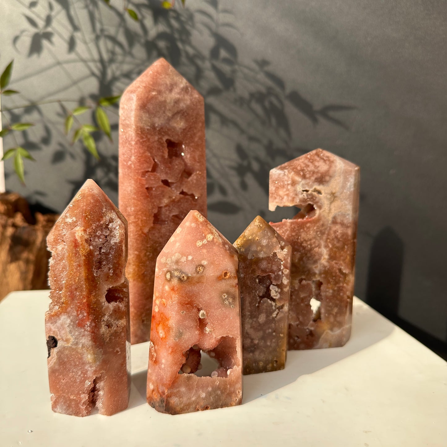 Brazilian Pink Amethyst Crystal Geode Natural Stone Decor Object