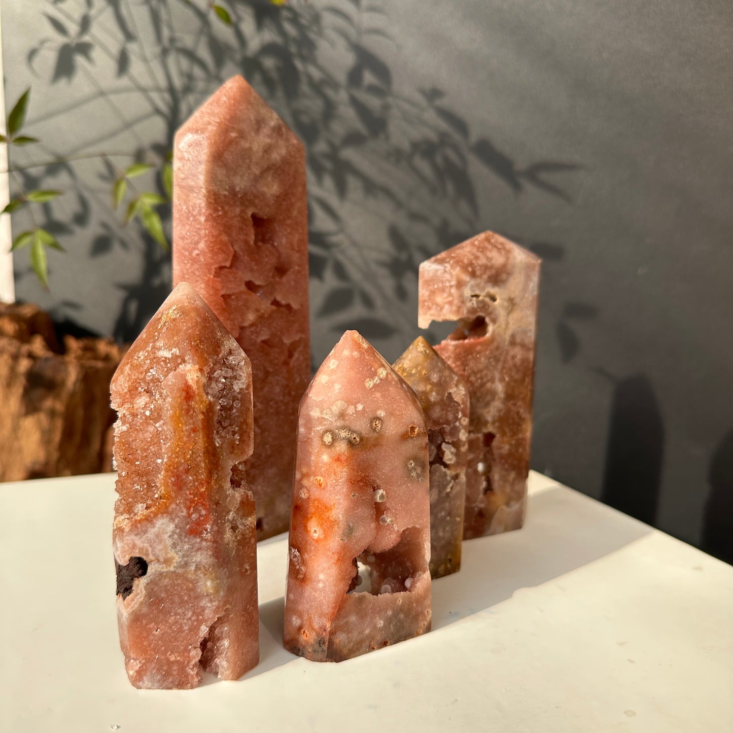 Brazilian Pink Amethyst Crystal Geode Natural Stone Decor Object