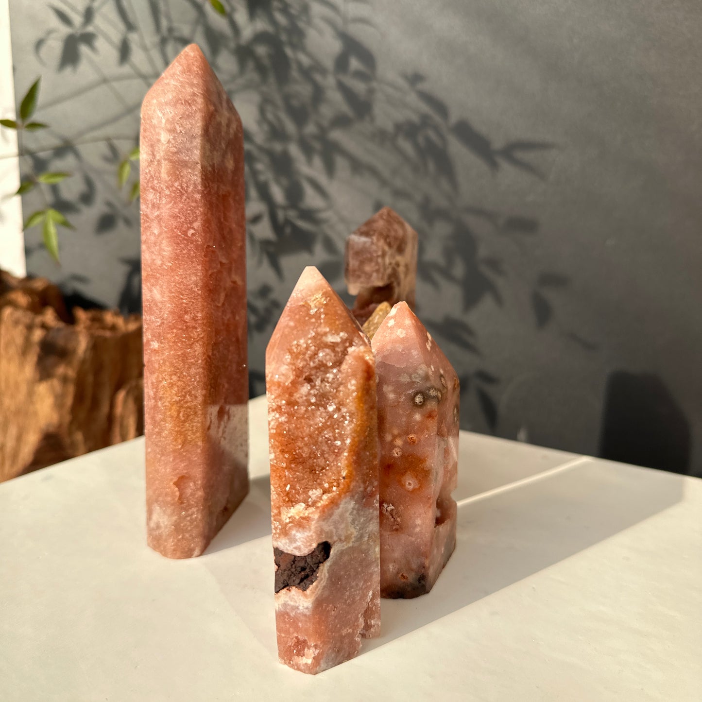 Brazilian Pink Amethyst Crystal Geode Natural Stone Decor Object