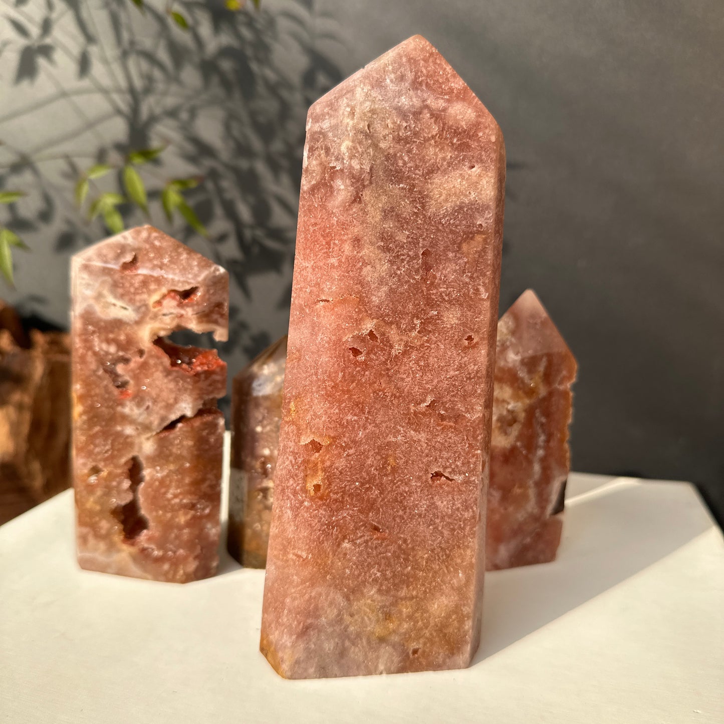 Brazilian Pink Amethyst Crystal Geode Natural Stone Decor Object