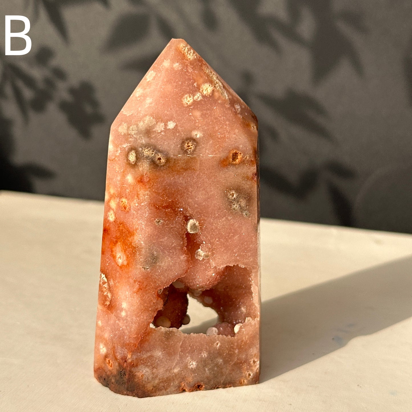 Brazilian Pink Amethyst Crystal Geode Natural Stone Decor Object