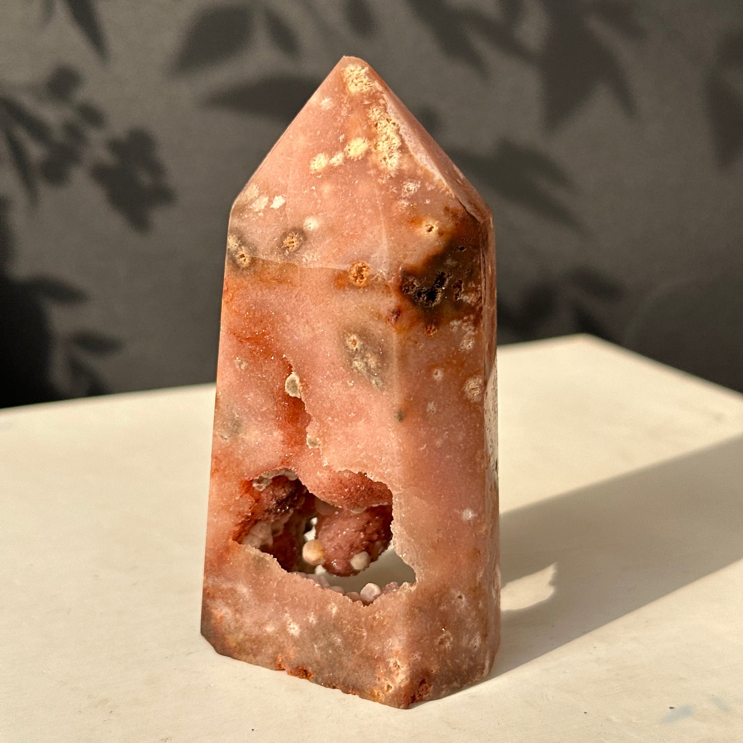 Brazilian Pink Amethyst Crystal Geode Natural Stone Decor Object