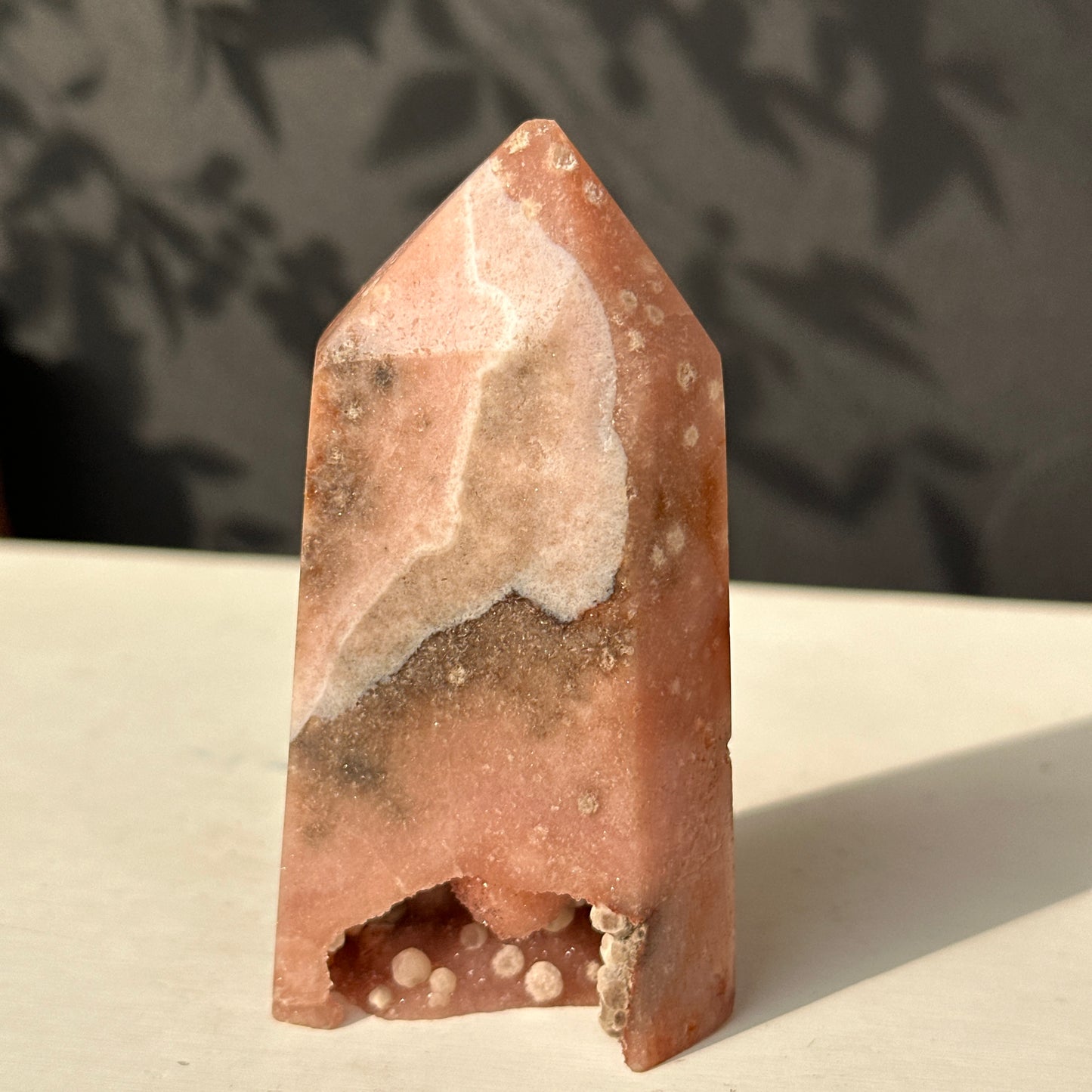 Brazilian Pink Amethyst Crystal Geode Natural Stone Decor Object