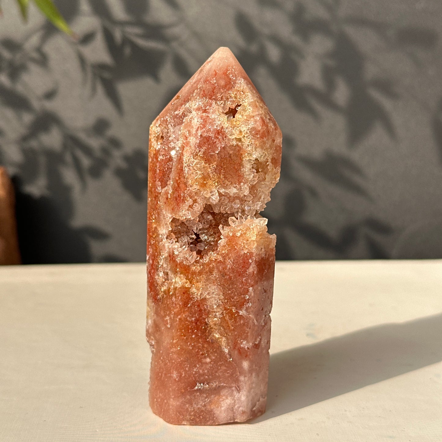 Brazilian Pink Amethyst Crystal Geode Natural Stone Decor Object
