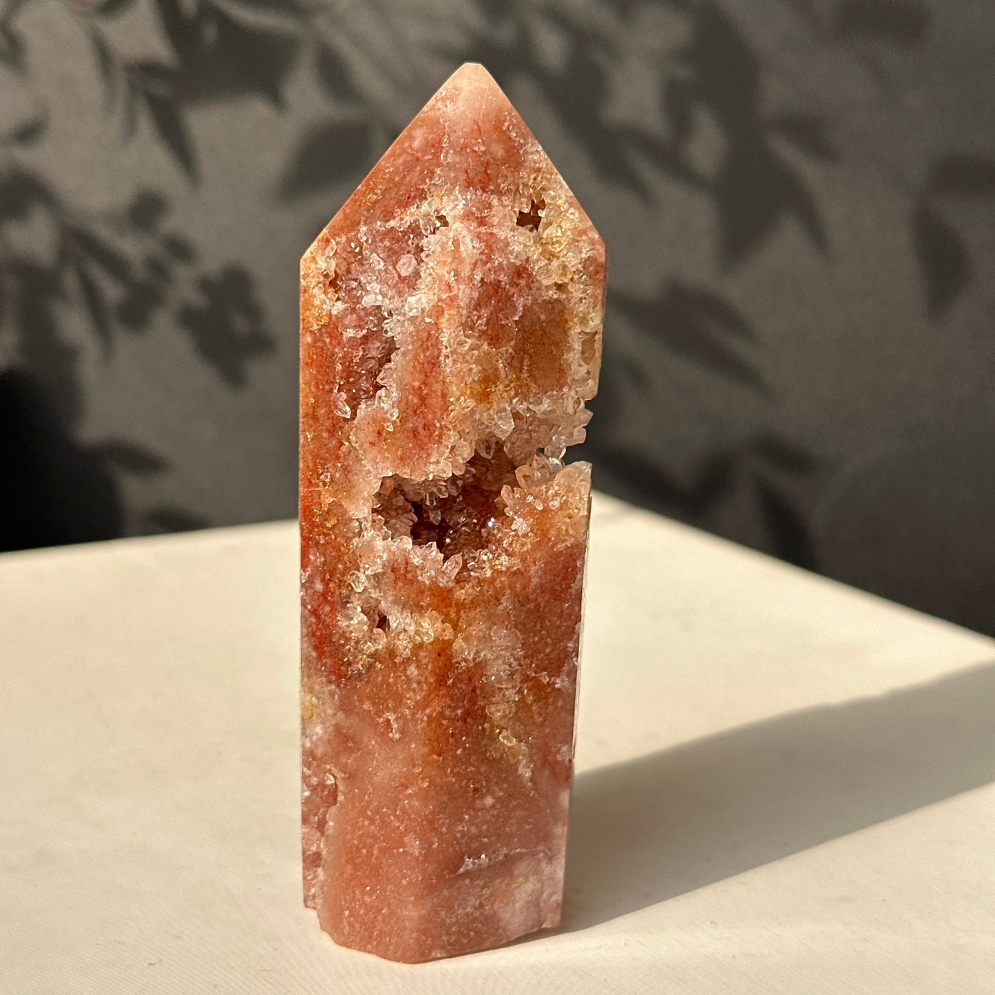 Brazilian Pink Amethyst Crystal Geode Natural Stone Decor Object
