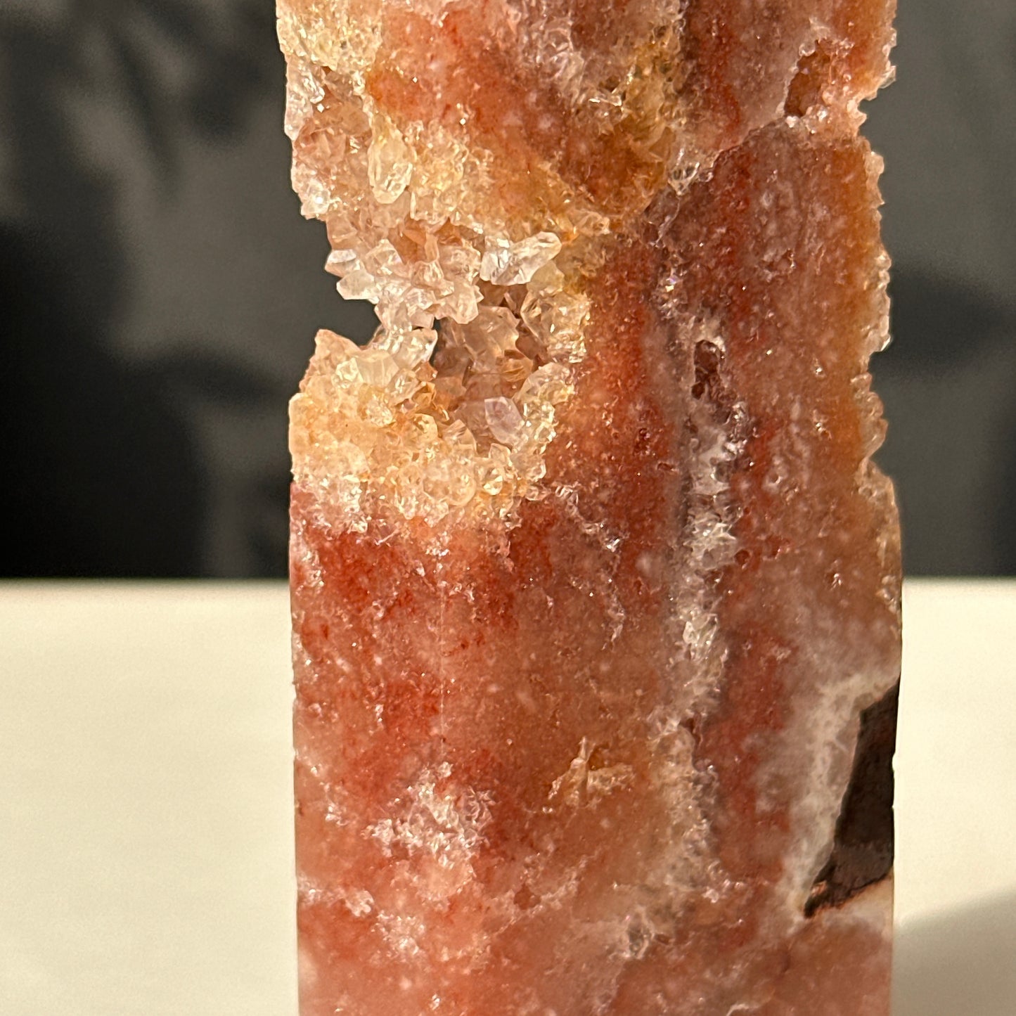 Brazilian Pink Amethyst Crystal Geode Natural Stone Decor Object