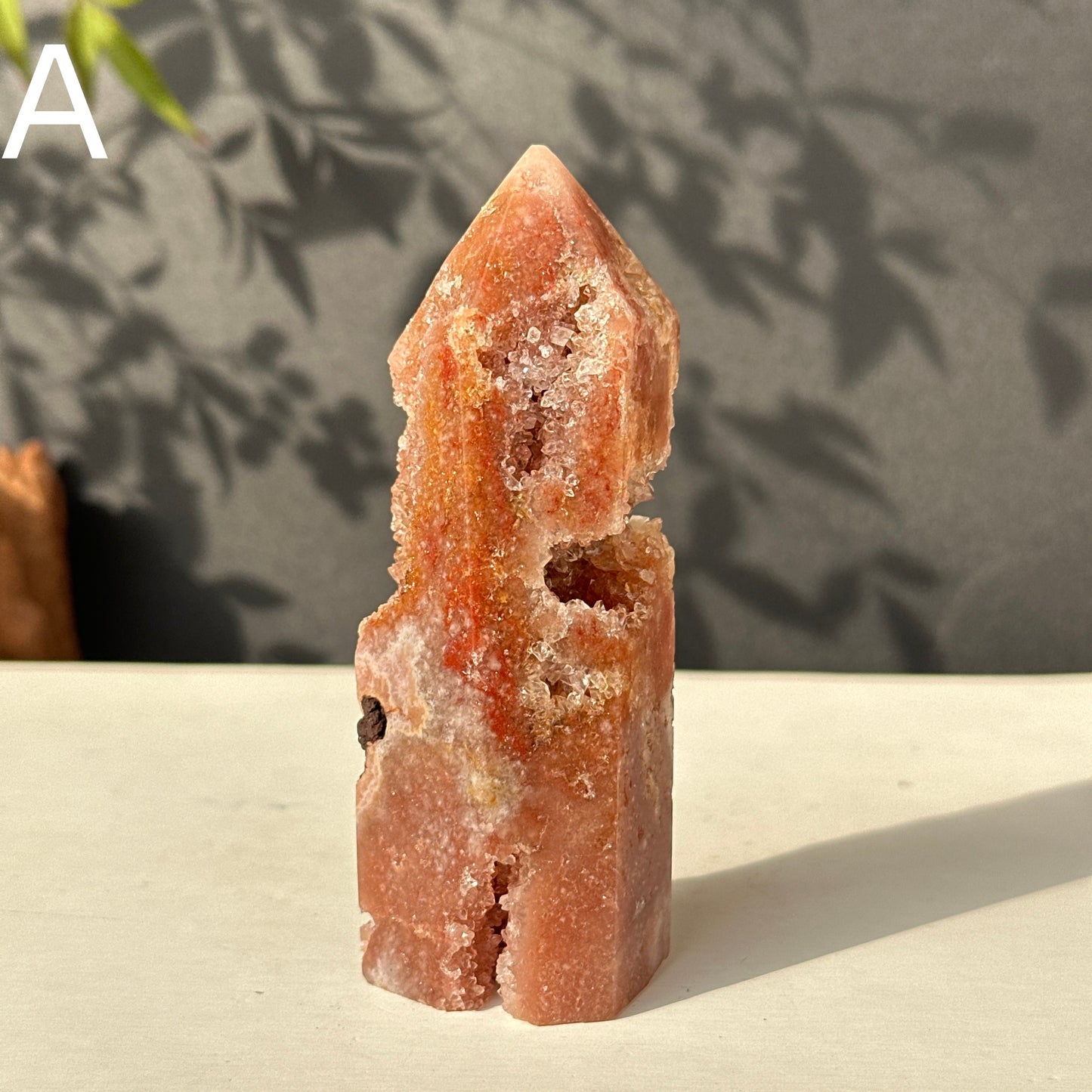 Brazilian Pink Amethyst Crystal Geode Natural Stone Decor Object