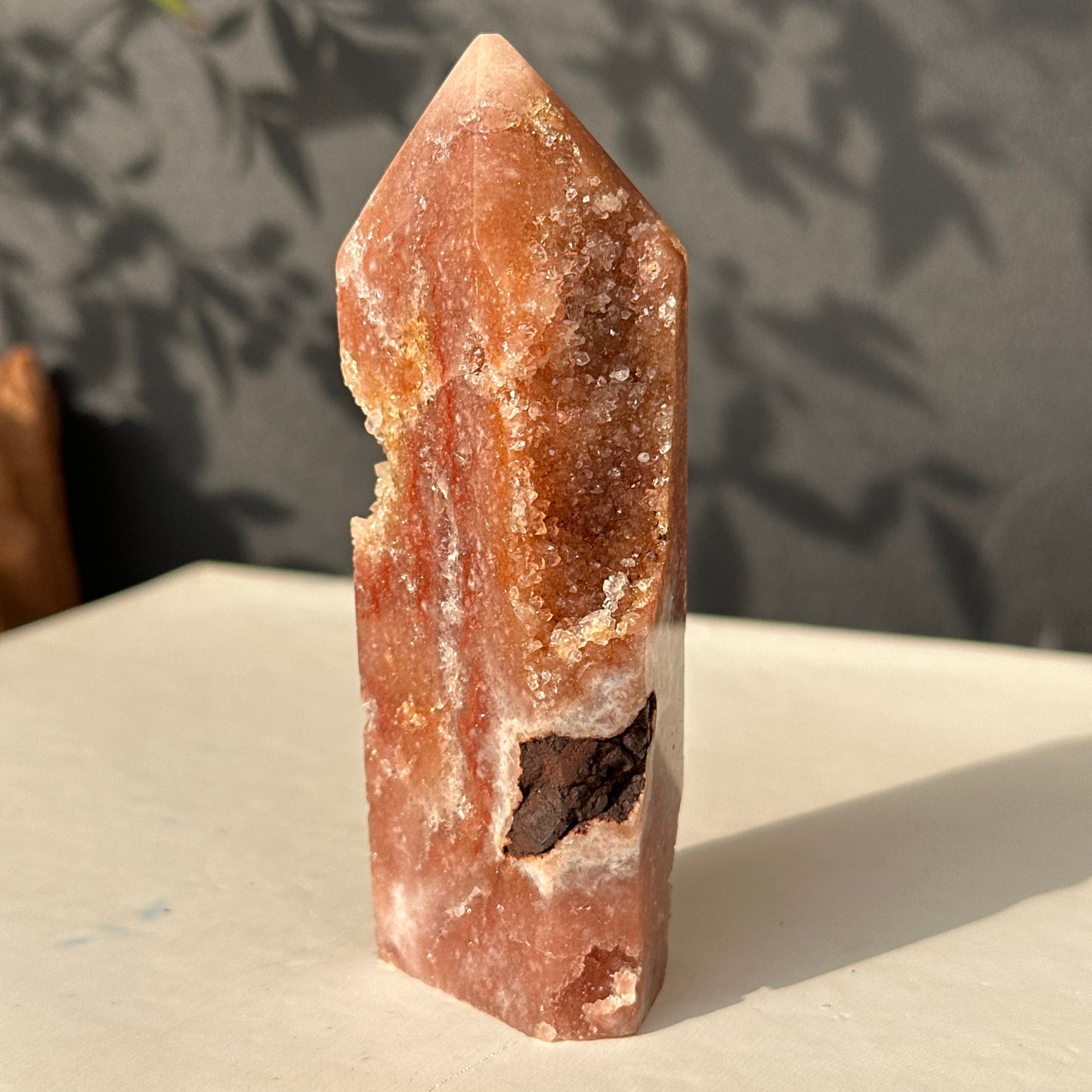 Brazilian Pink Amethyst Crystal Geode Natural Stone Decor Object
