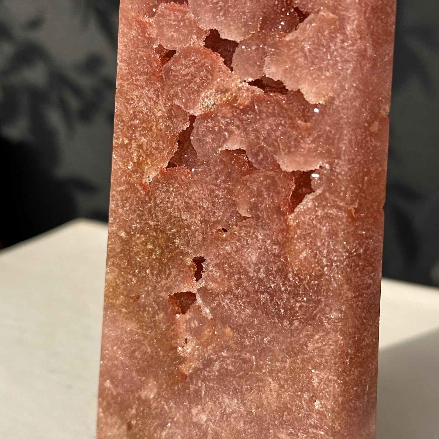 Brazilian Pink Amethyst Crystal Geode Natural Stone Decor Object