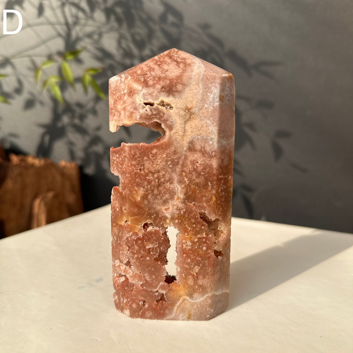 Brazilian Pink Amethyst Crystal Geode Natural Stone Decor Object
