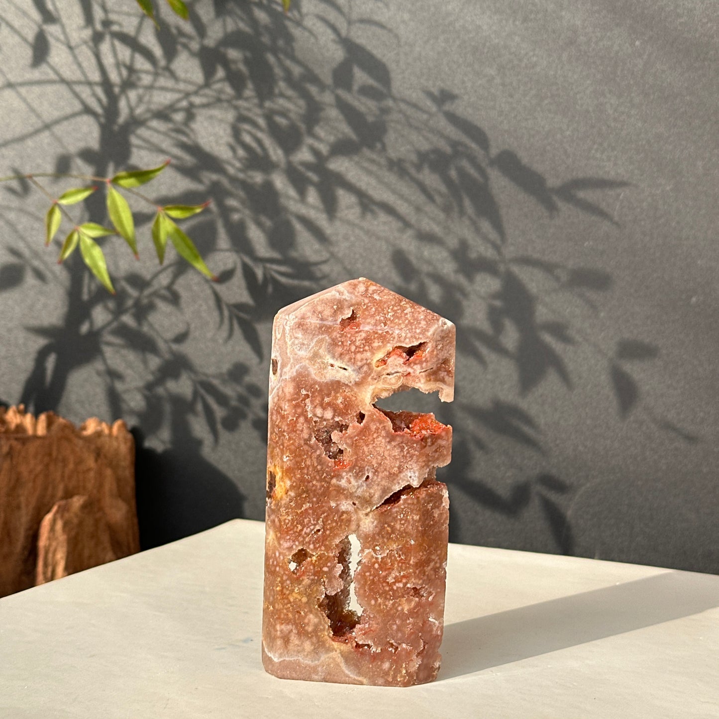 Brazilian Pink Amethyst Crystal Geode Natural Stone Decor Object
