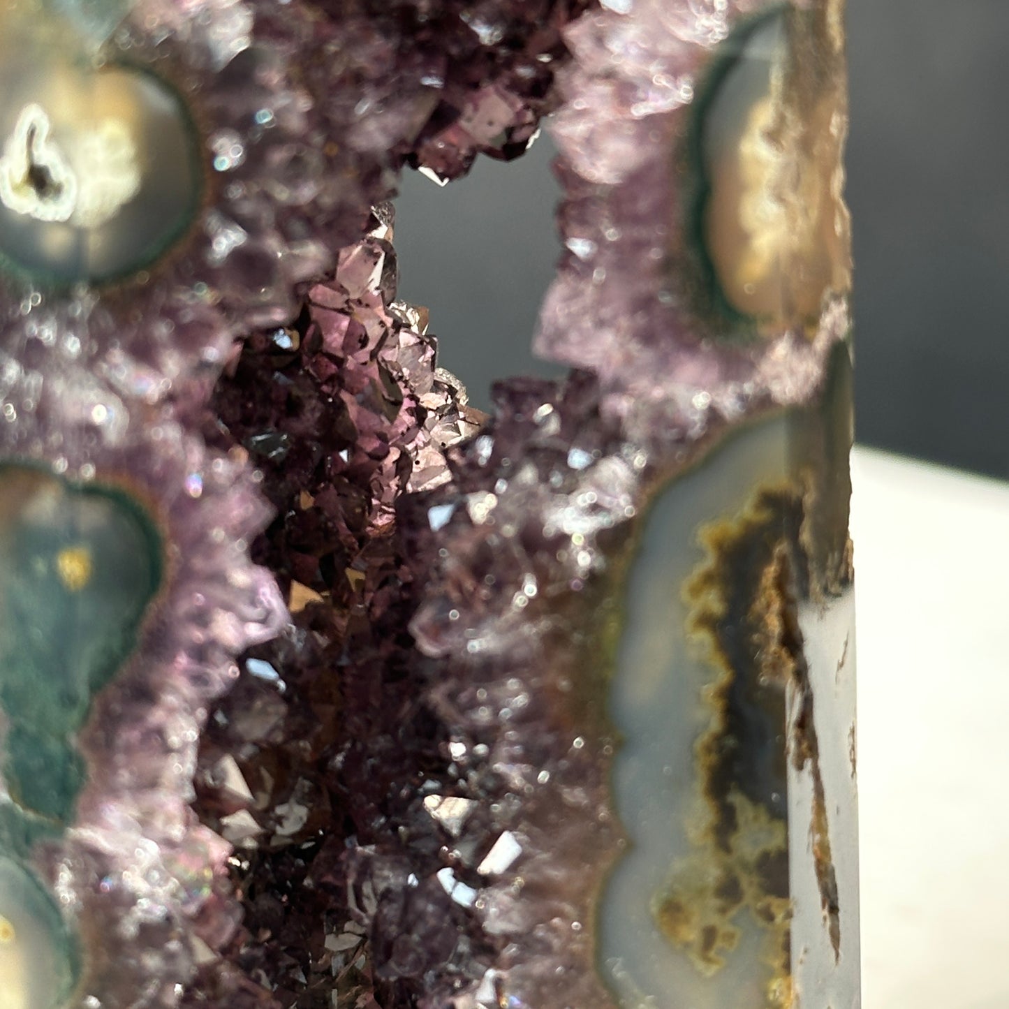 Brazilian Colorful Agate Natural Stone Decor Object