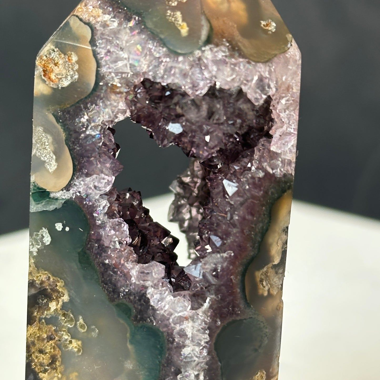 Brazilian Colorful Agate Natural Stone Decor Object