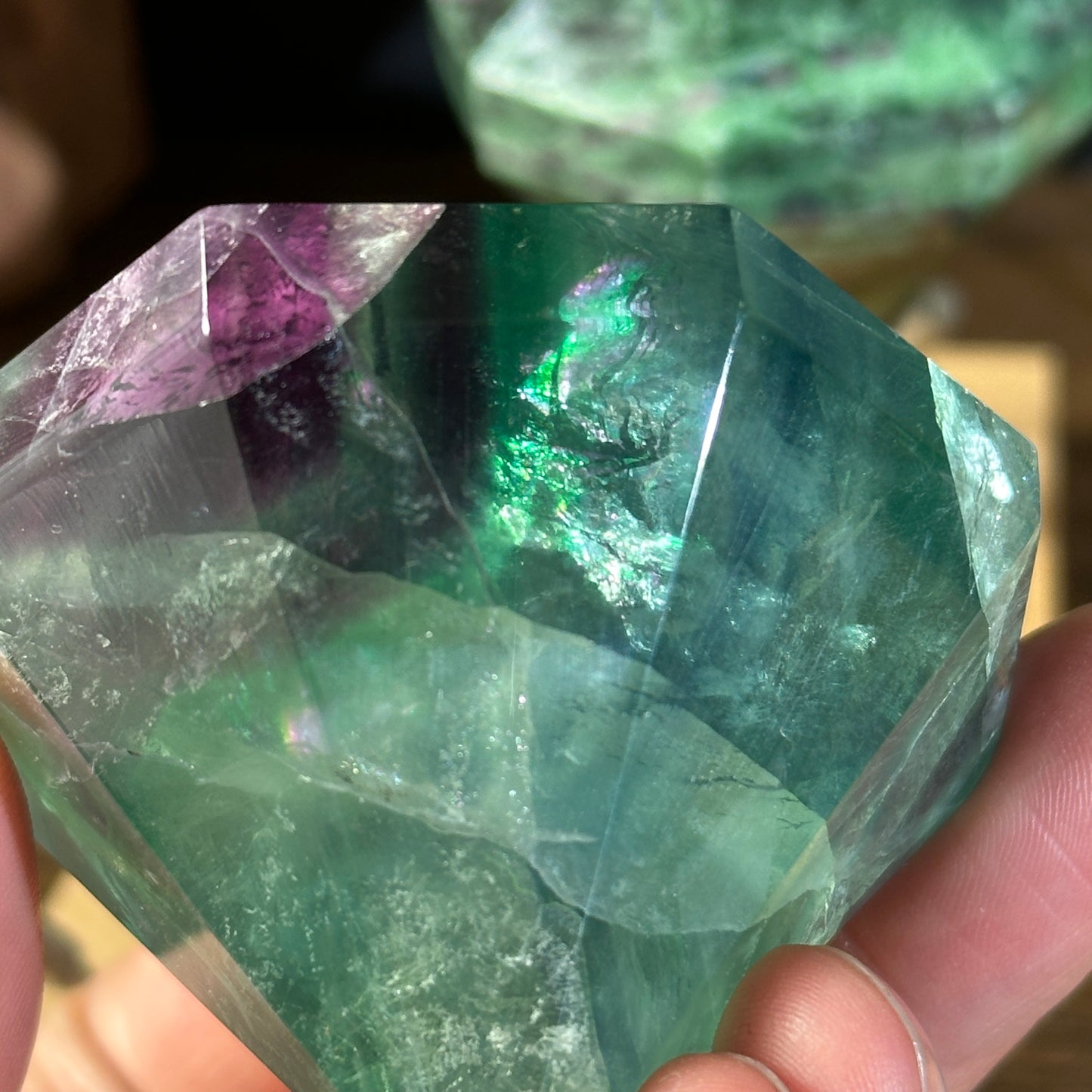 Natural Fluorite Block Mini Display Stone One of a Kind