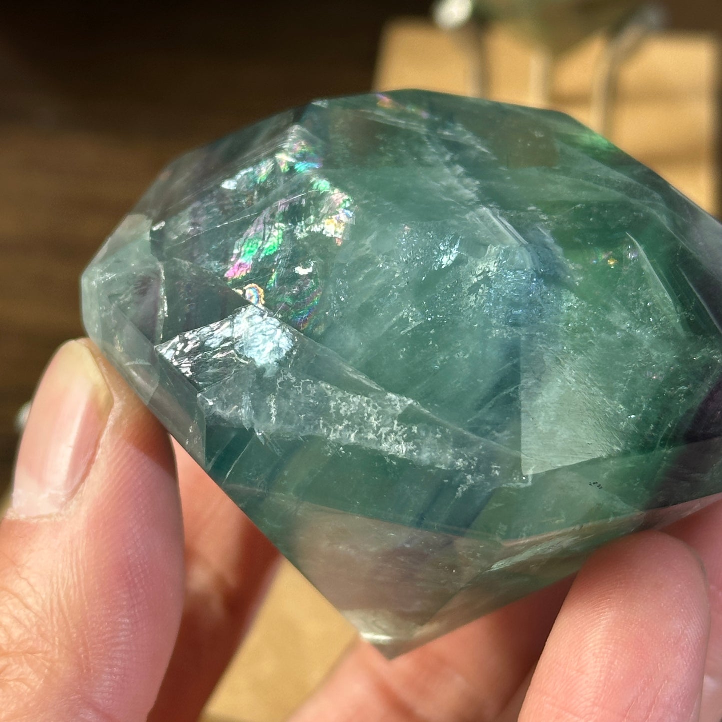 Natural Fluorite Block Mini Display Stone One of a Kind