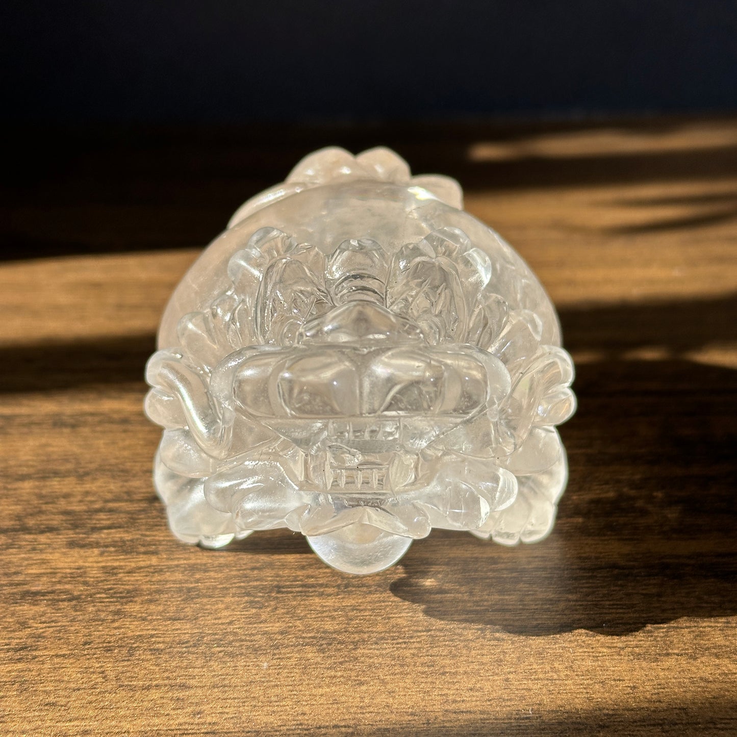 Natural Clear Quartz Dragon Turtle Carving Display Stone One of a Kind