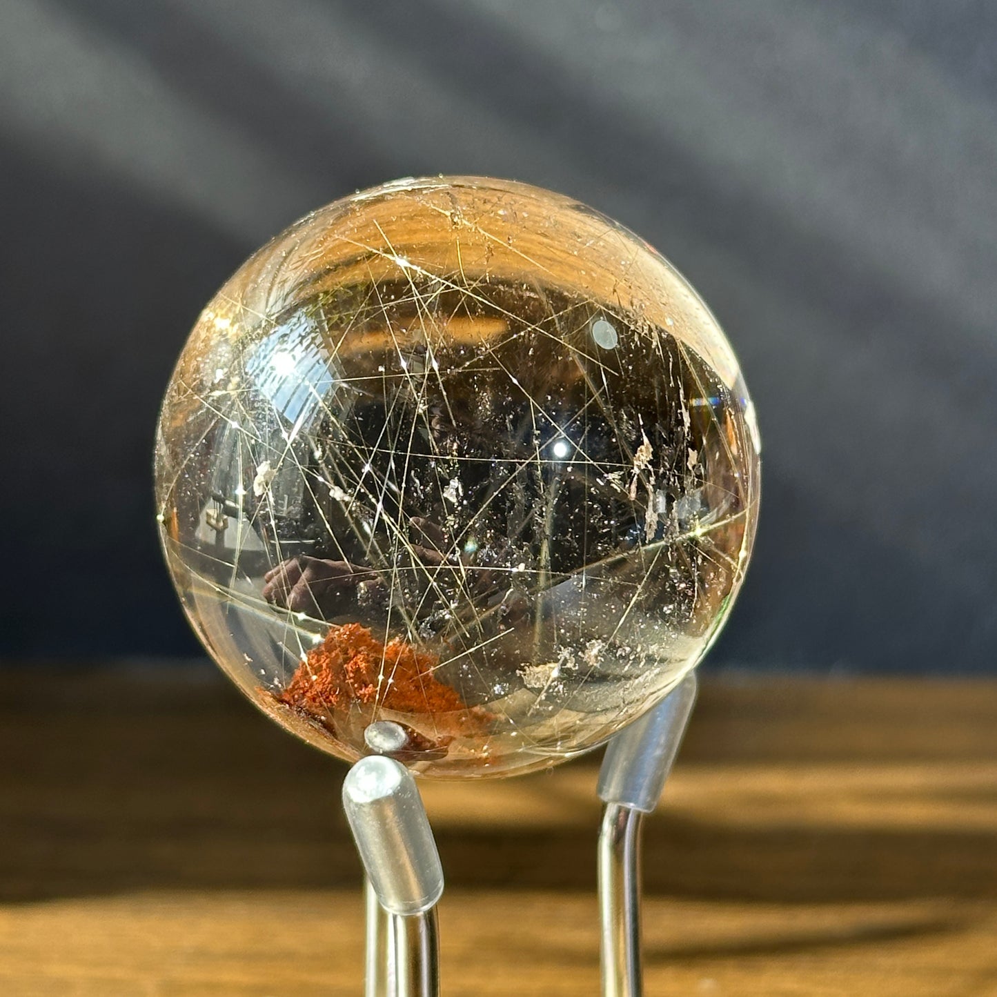 Natural Rutilated Quartz Sphere Ghost Inclusion Crystal Ball One of a Kind