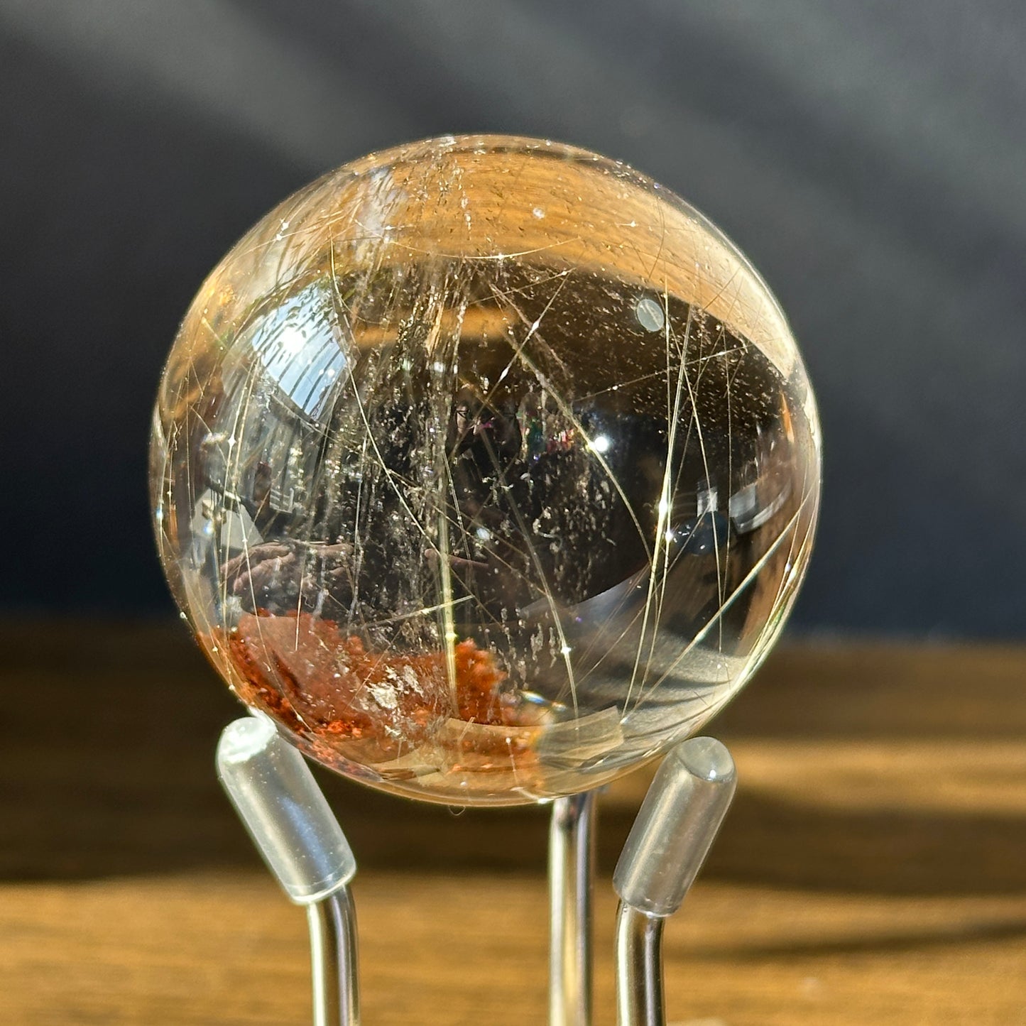 Natural Rutilated Quartz Sphere Ghost Inclusion Crystal Ball One of a Kind