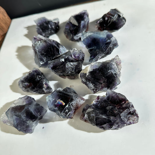 Natural Blue Fluorite Mineral Specimen Crystal Rough Stone Collection Pieces