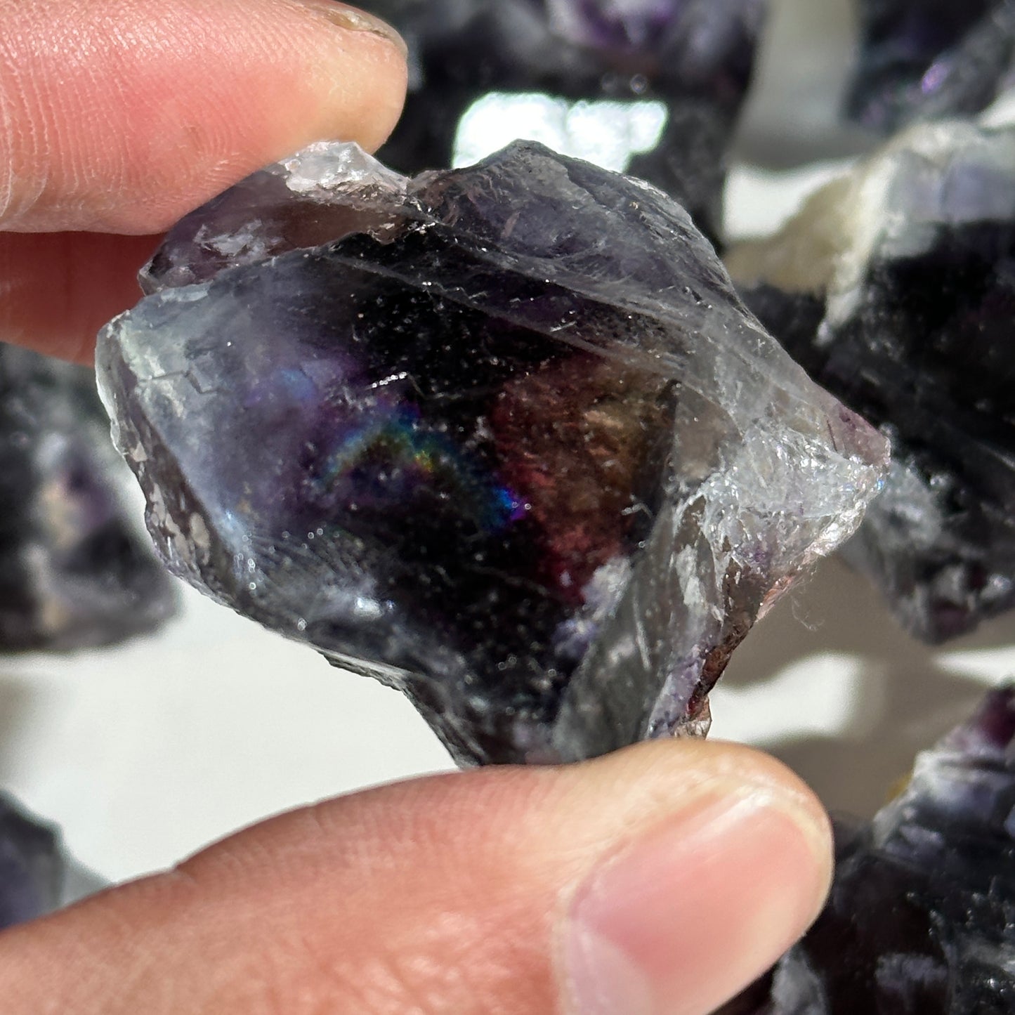Natural Blue Fluorite Mineral Specimen Crystal Rough Stone Collection Pieces