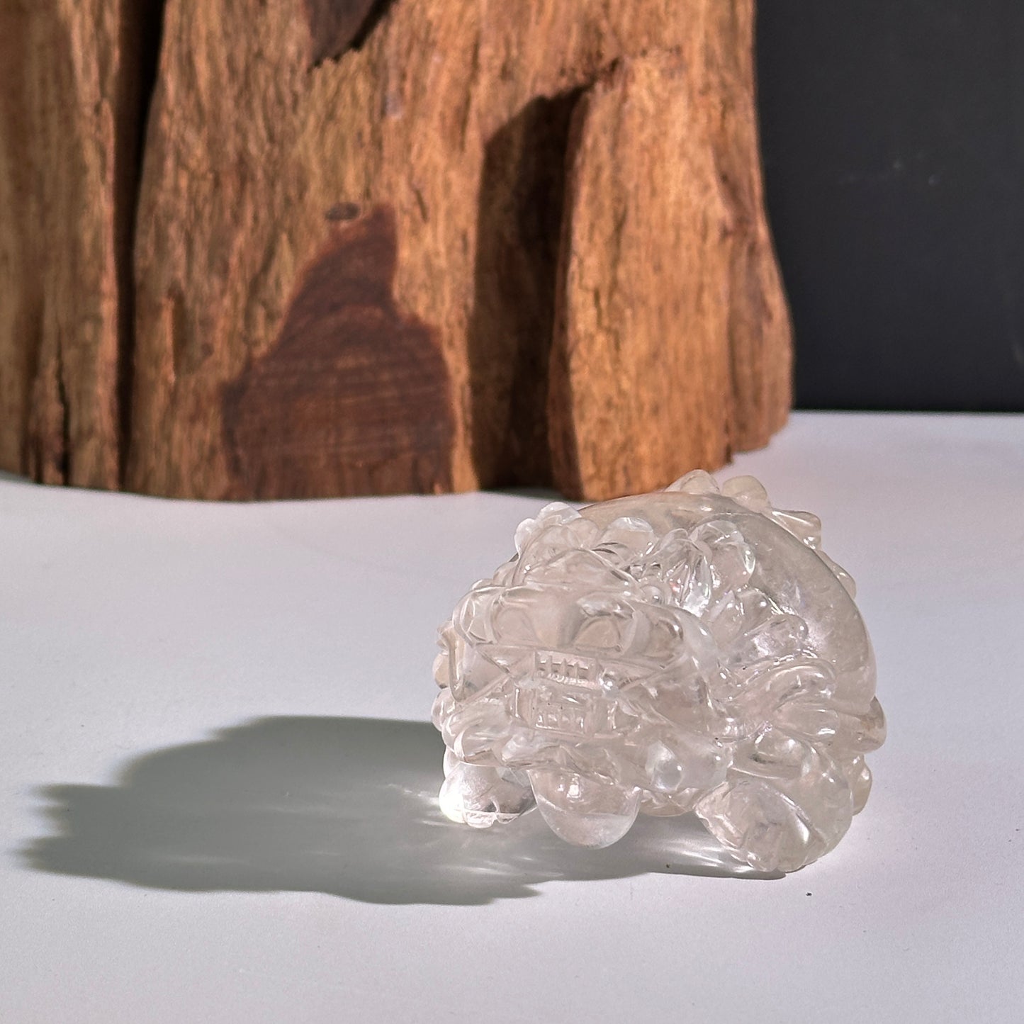 Natural Clear Quartz Dragon Turtle Carving Display Stone One of a Kind