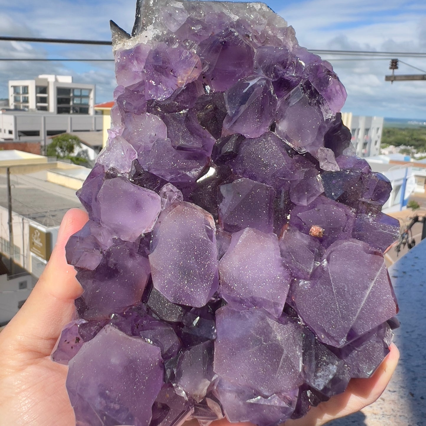 Raw Extra Dark Amethyst Cluster, Super Sparkly Sugar Amethyst Druzy Specimen, Deep Purple Crystal Decor, Exact Brazilian Crystal 2.35lb